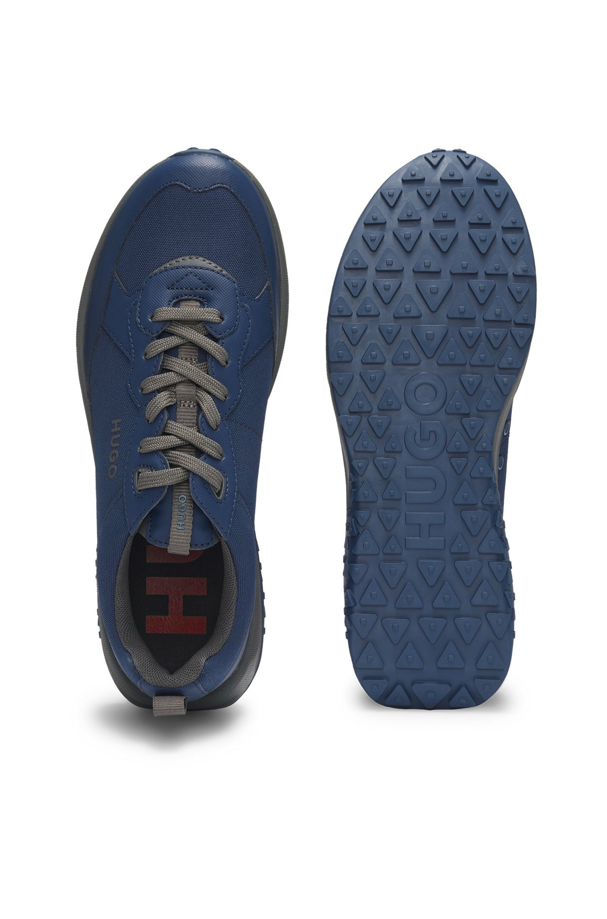 MIXED-MATERIAL TRAINERS WITH LOGO-TAPE TRIM - 4