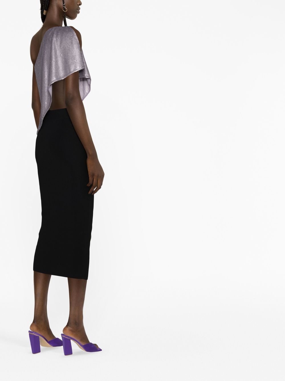 one-shoulder sequinned top - 3