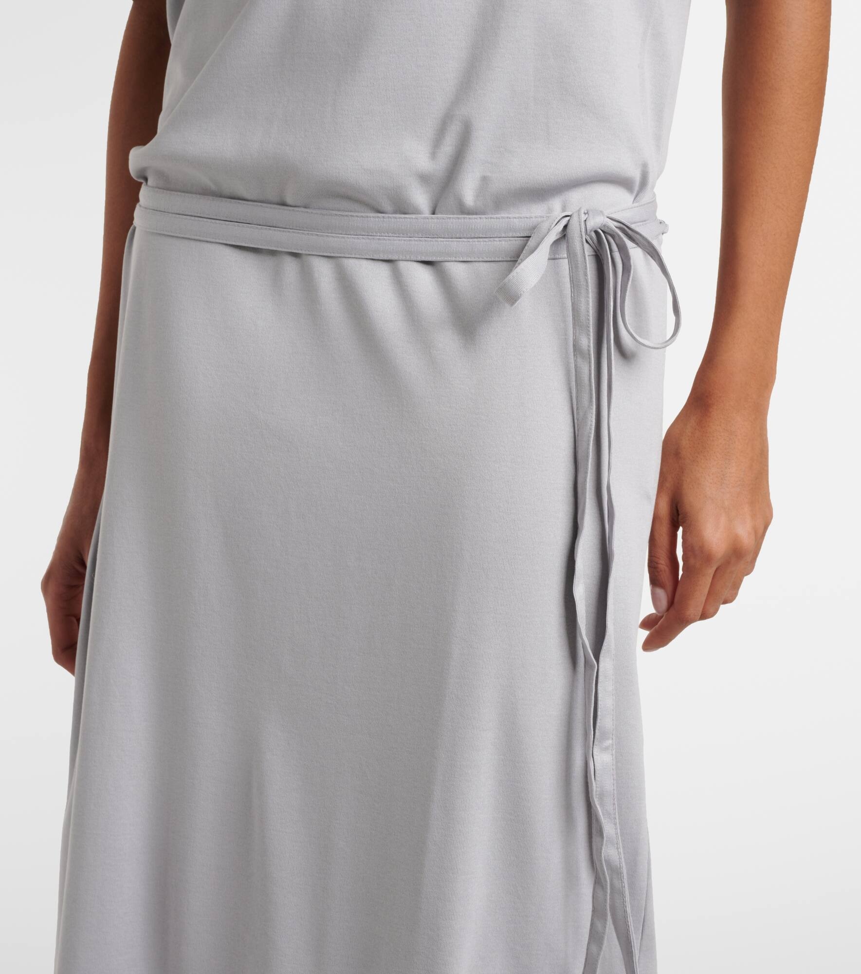 Belted cotton jersey midi dress - 5