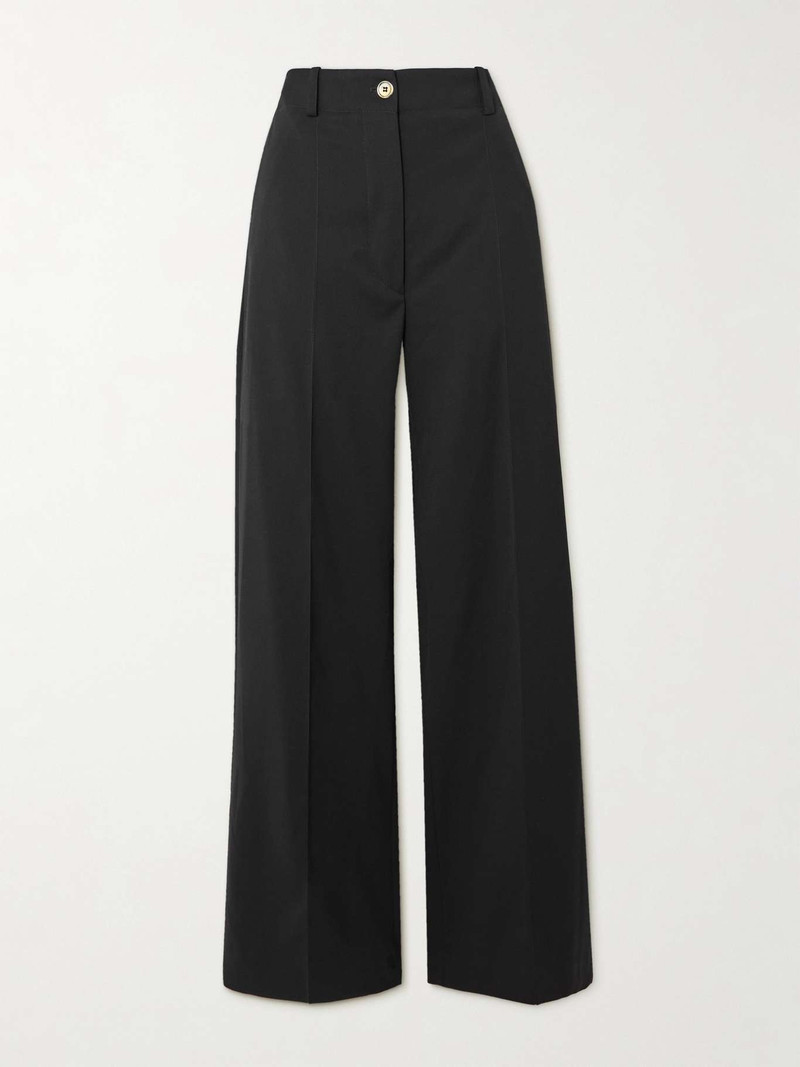 Iconic wool-blend wide-leg twill pants - 1