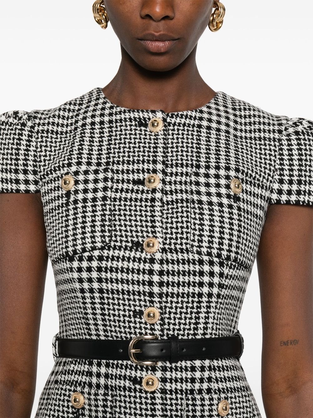 Houndstooth midi dress - 5