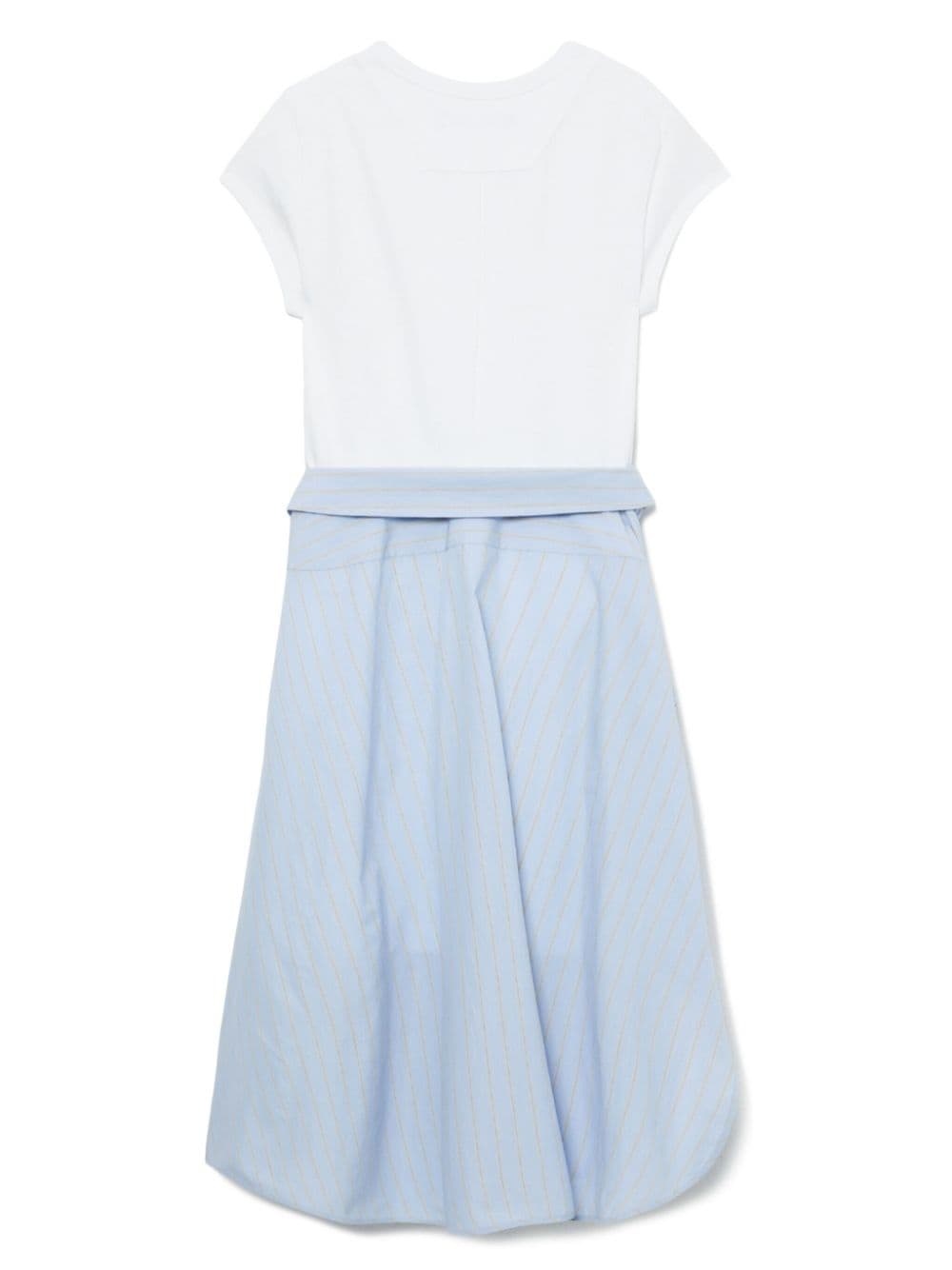 shirted-skirt midi T-shirt dress - 6