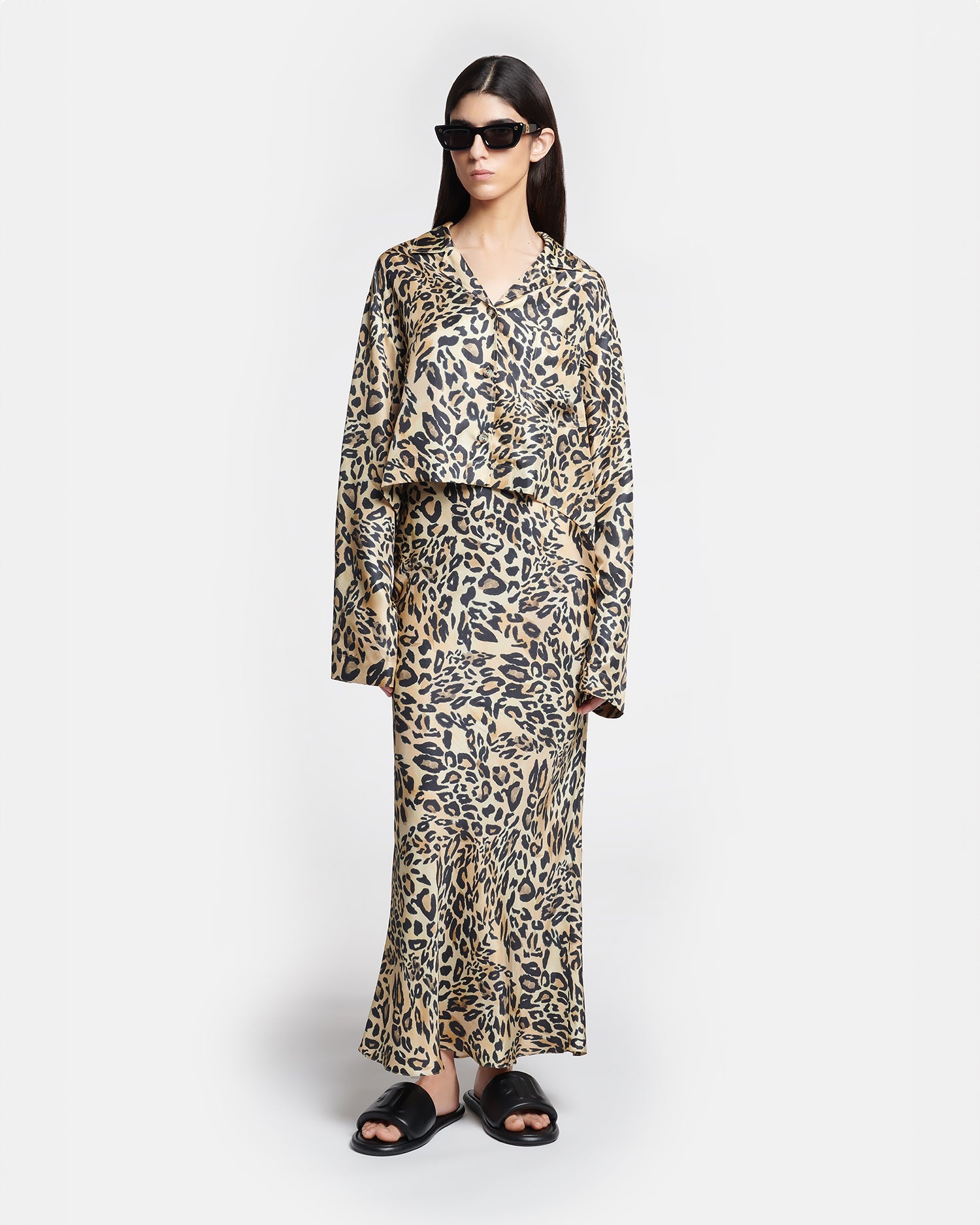 Printed Silk-Twill Midi Skirt - 2