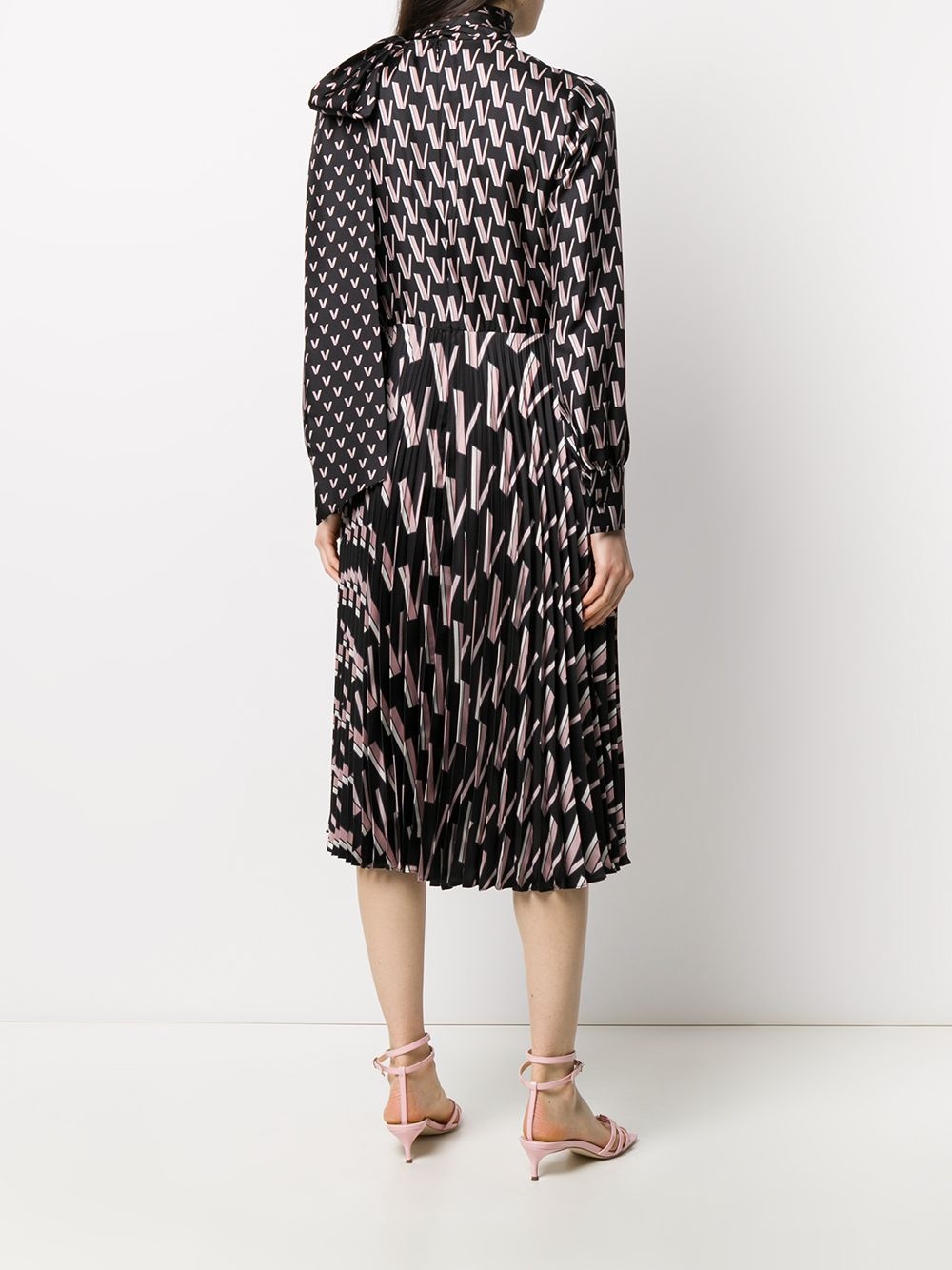 Double VLOGO pussy-bow dress - 4