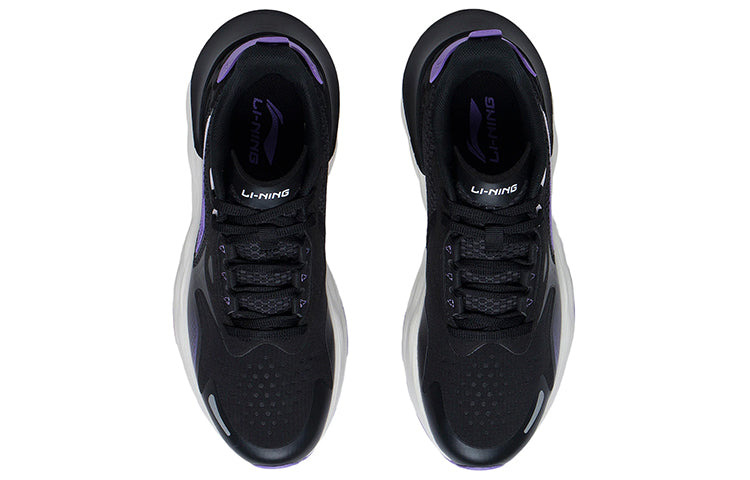 (WMNS) Li-Ning Daily Running Clouds Running Shoes 'Black Purple' ARSS014-1 - 4