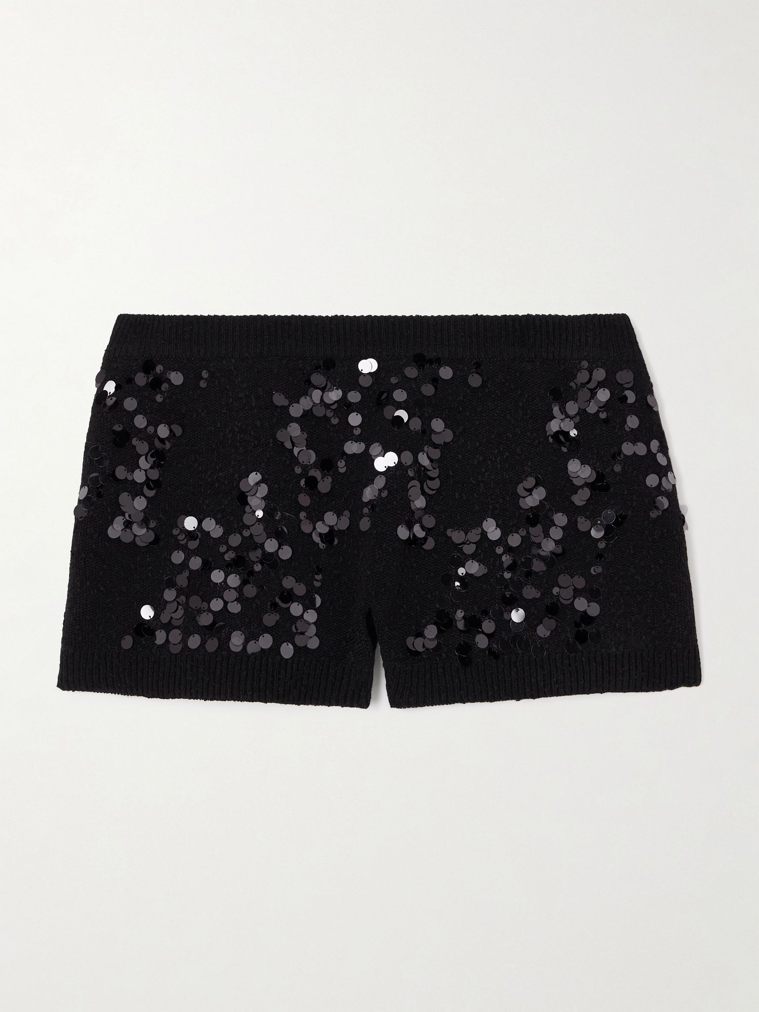Sequined bouclé shorts Black - 1