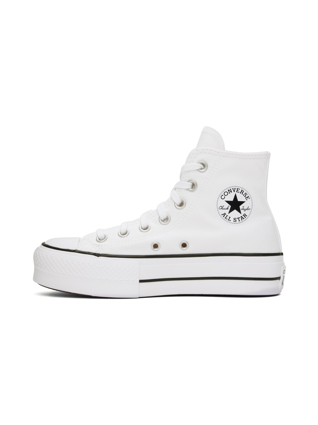 White Chuck Taylor All Star Canvas Platform High Top Sneakers - 3