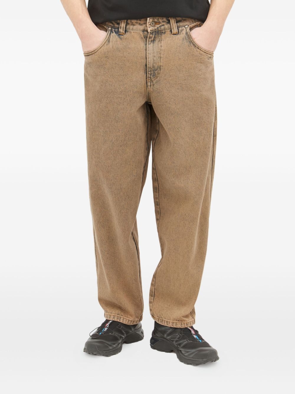 logo-embroidered jeans - 3