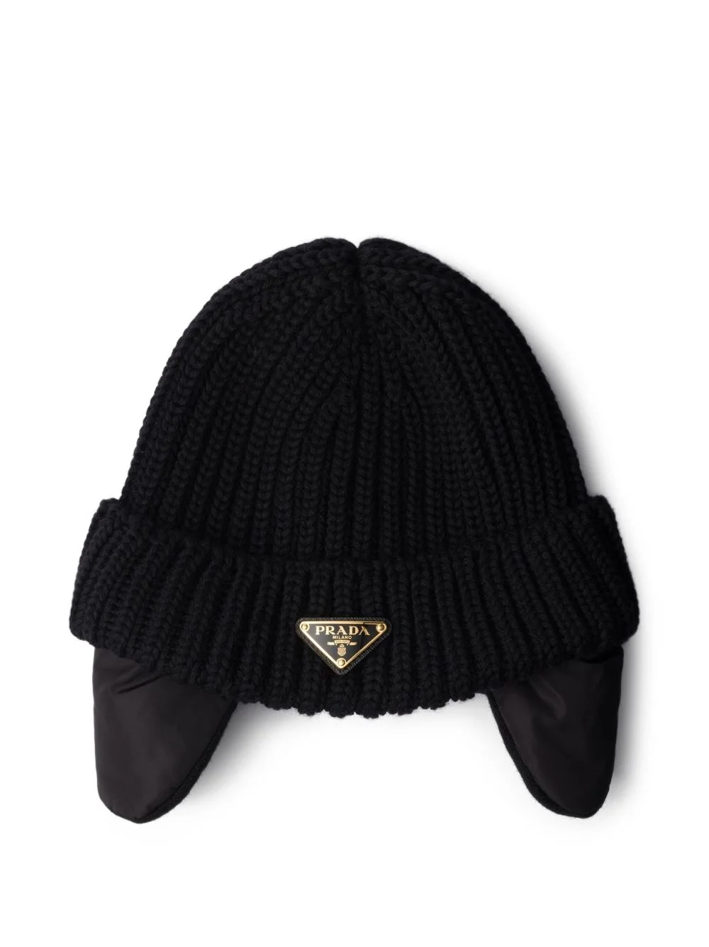 triangle-logo knitted beanie hat - 1