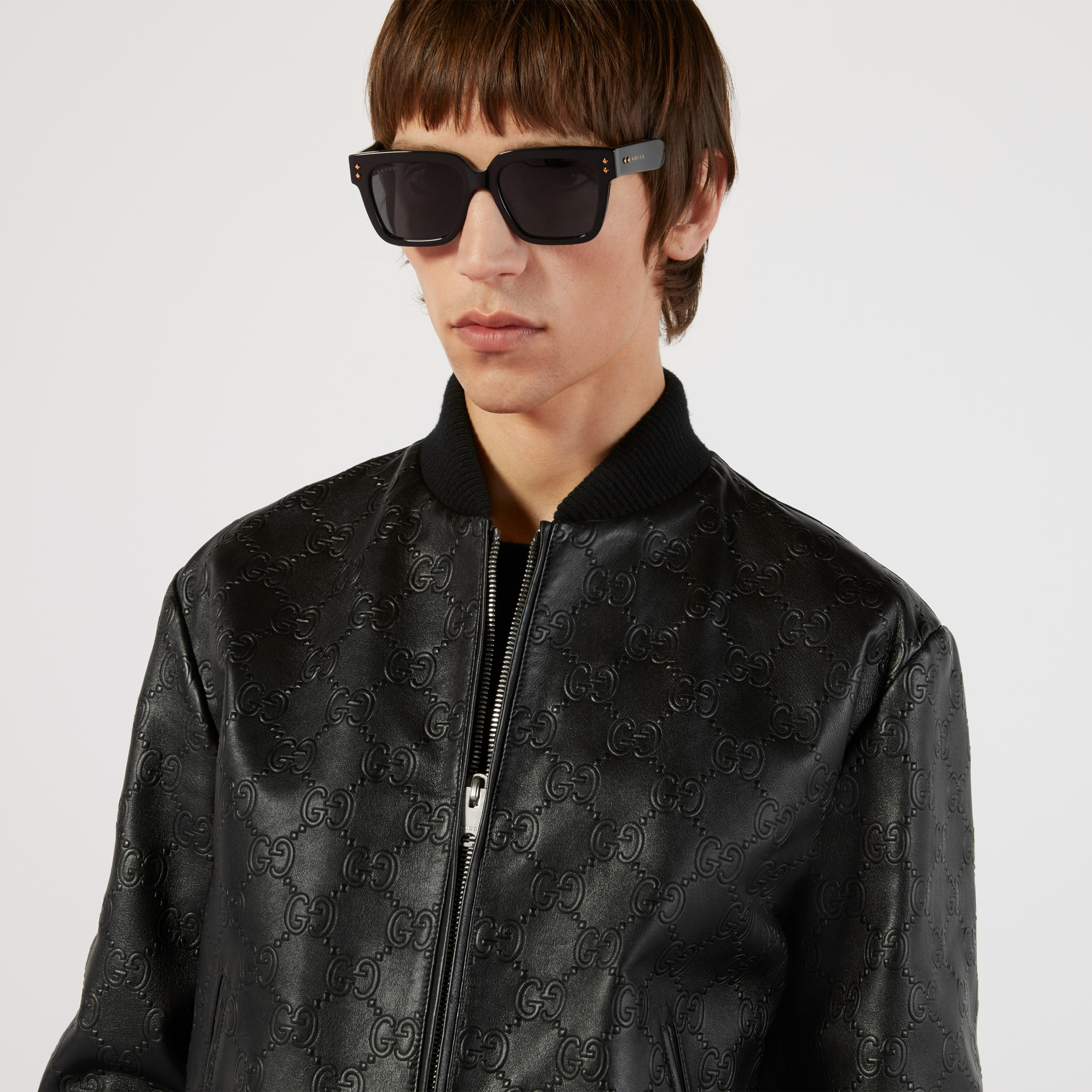 GG leather bomber jacket - 4