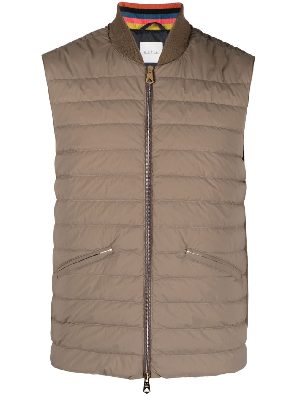 ribbed-panel quilted gilet - 1