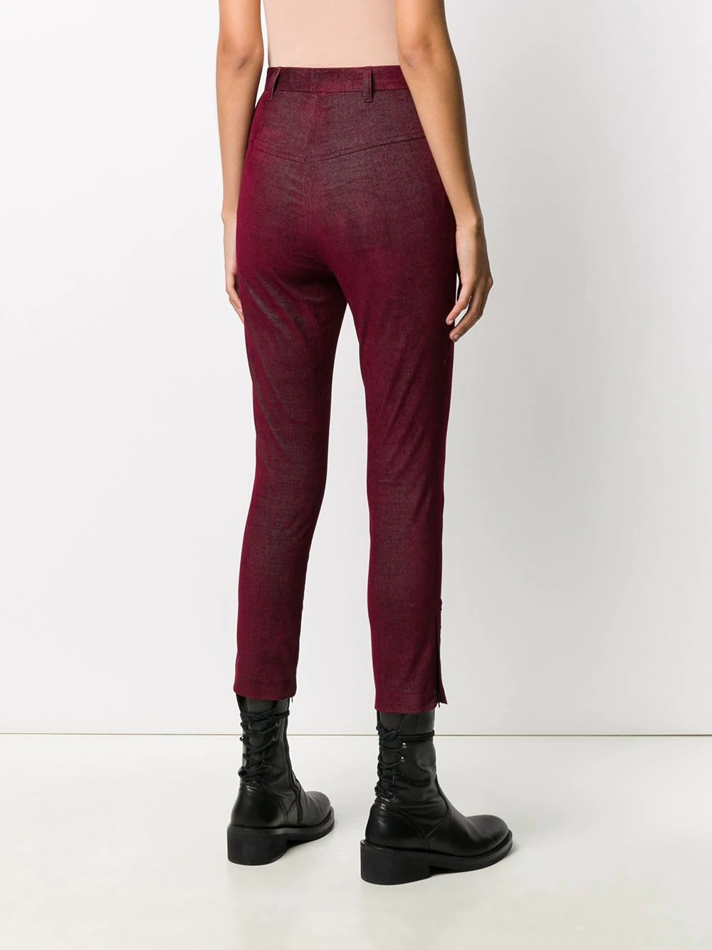 cropped stretch-fit trousers - 4