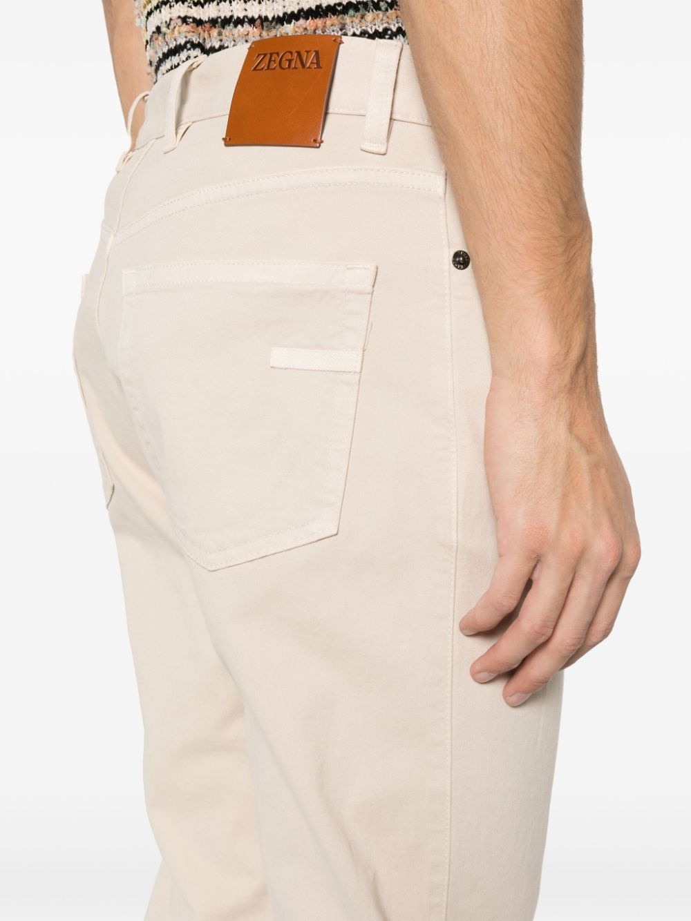 cotton straight-leg trousers - 5