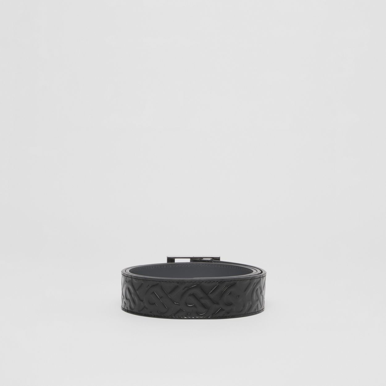 Reversible Embossed Monogram Leather Belt - 5