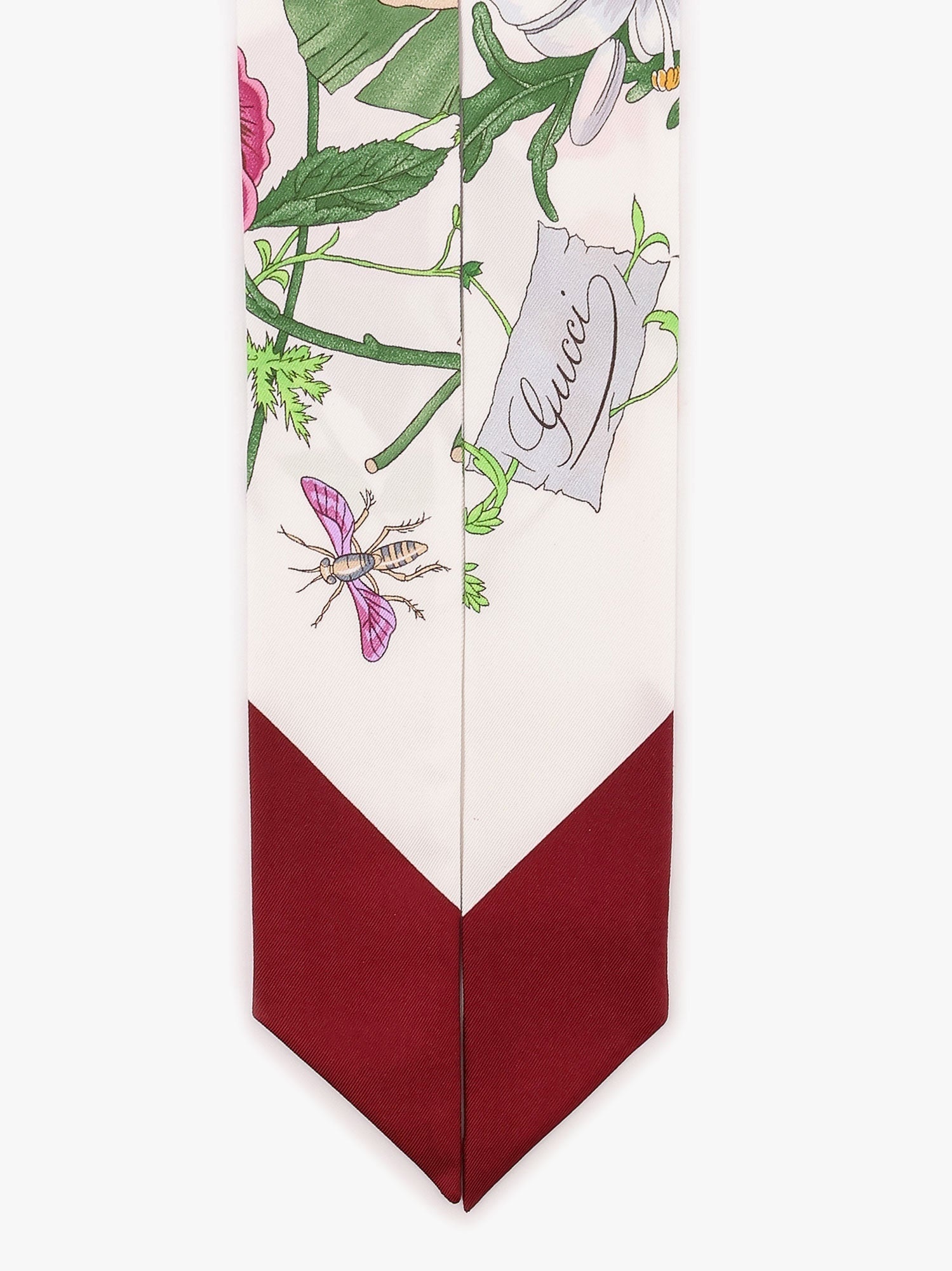 Gucci Gucci Flora Printed Silk Twill Neck Bow - 4