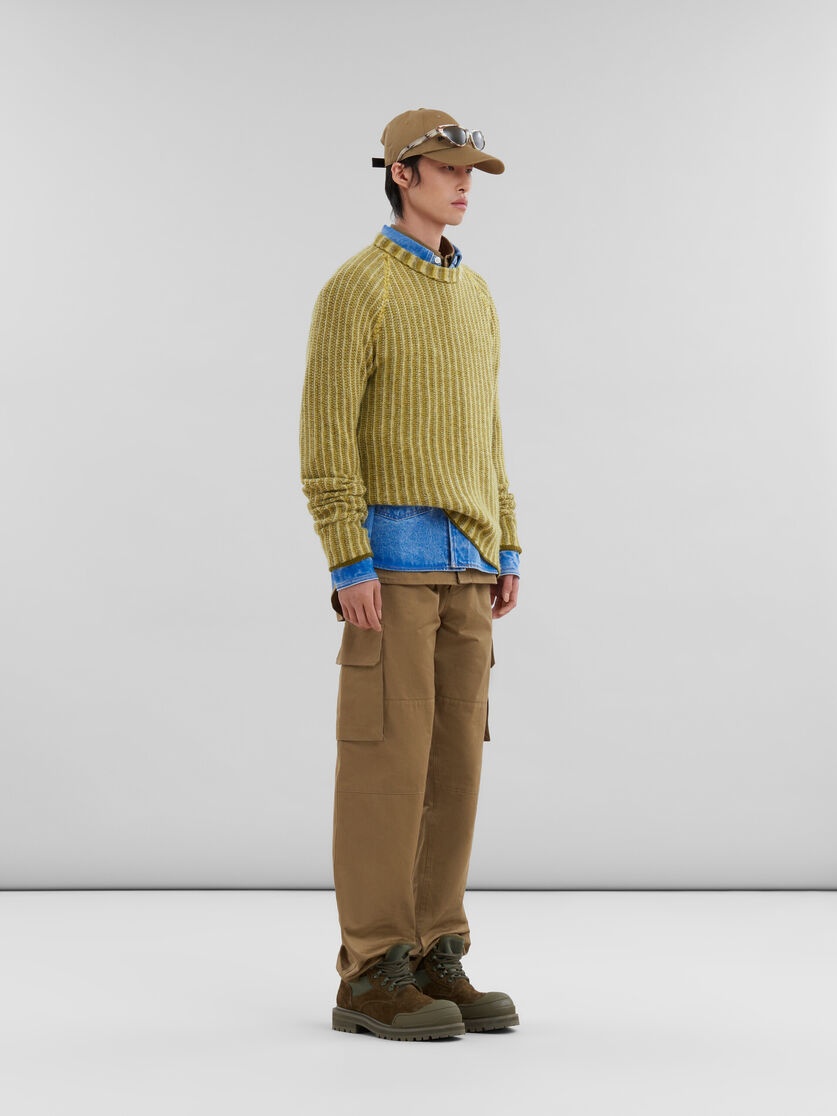 GREEN WOOL-CASHMERE JUMPER WITH DÉGRADÉ STRIPES - 5
