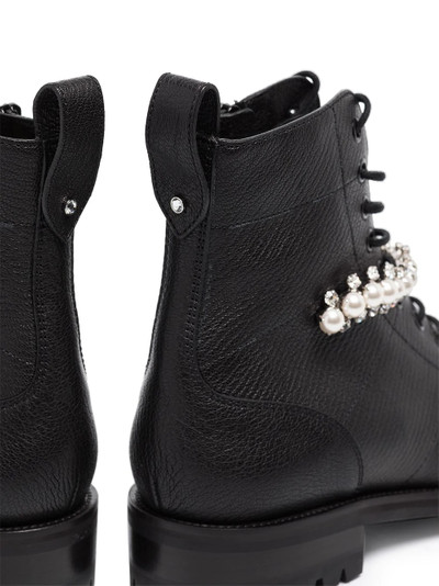 JIMMY CHOO Cruz pearl-detail combat boots outlook