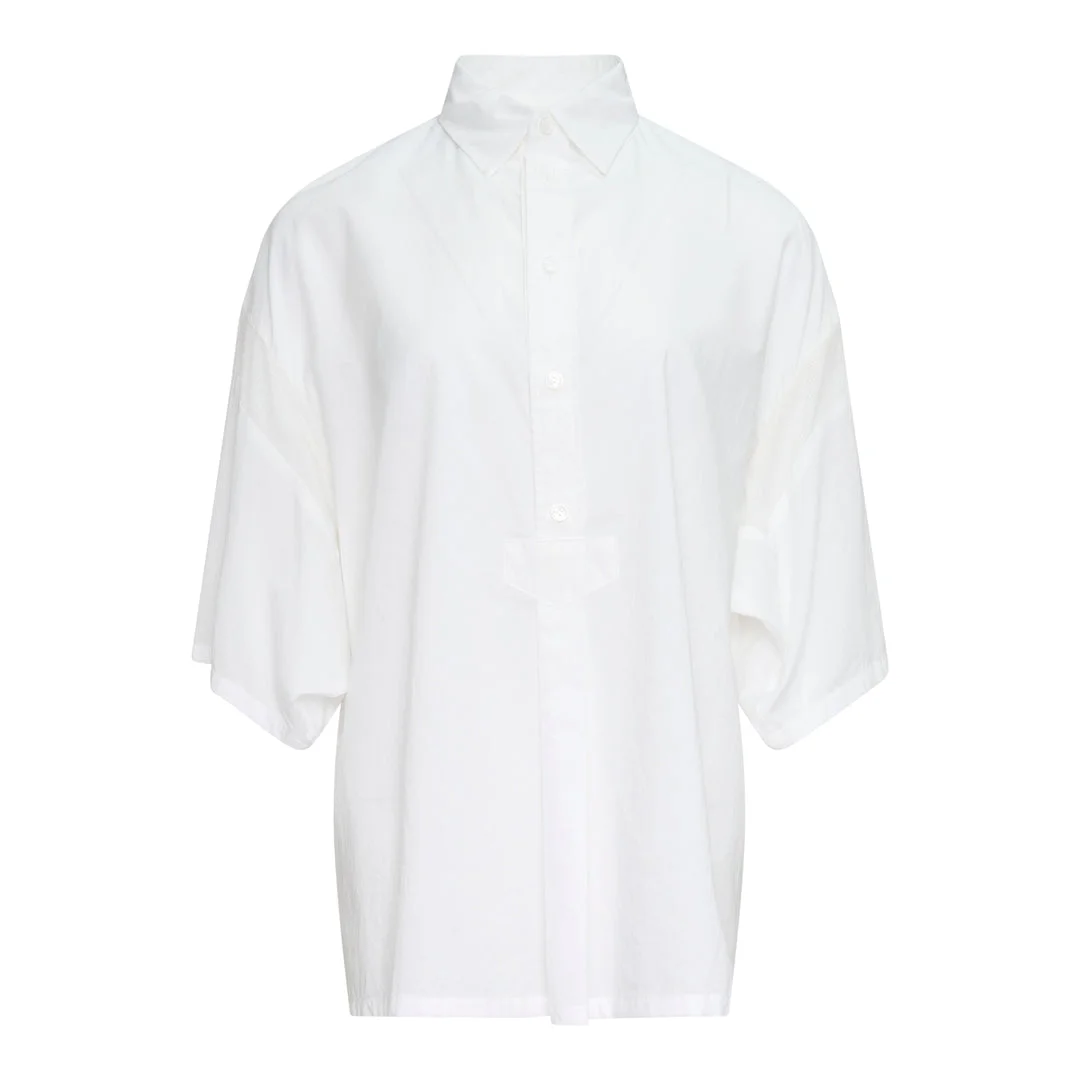 Half Sleeve Rib Blouse - 1