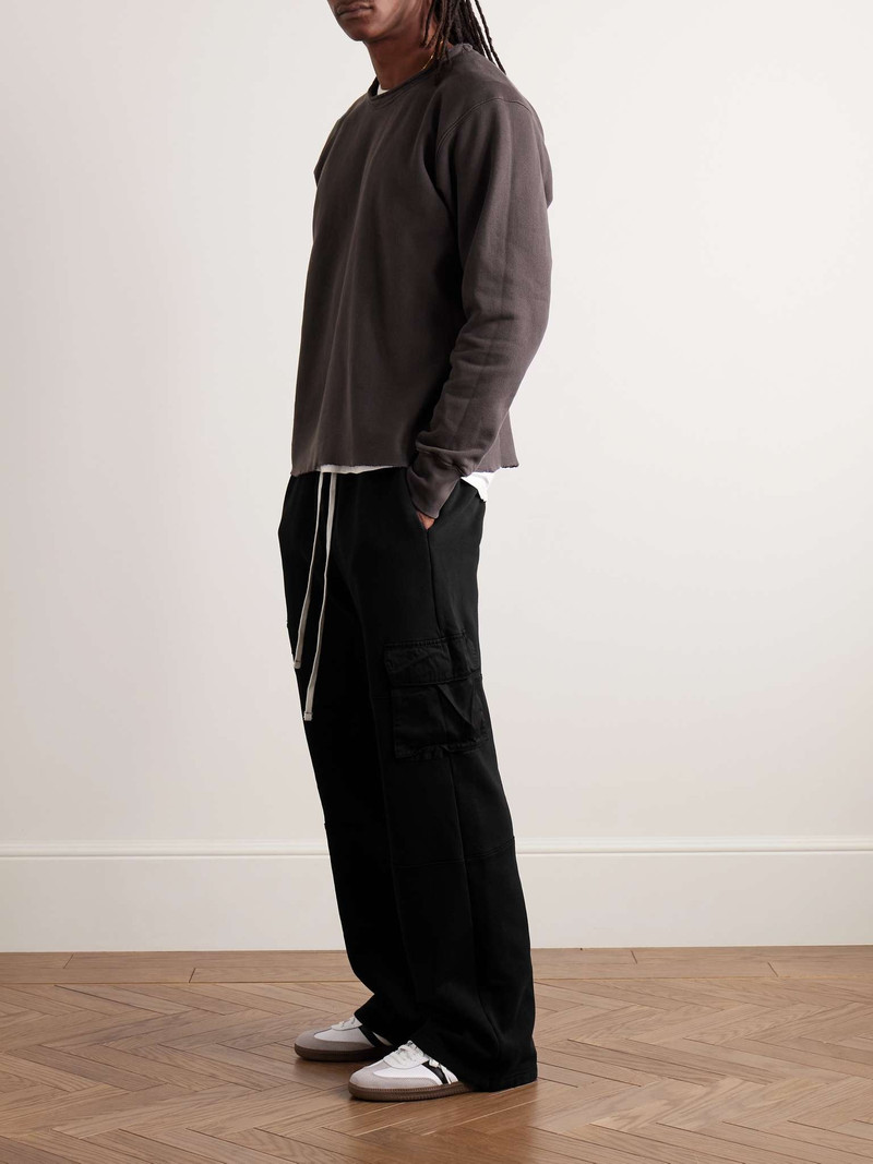LES TIEN Straight-Leg Cotton-Jersey Drawstring Cargo Trousers outlook