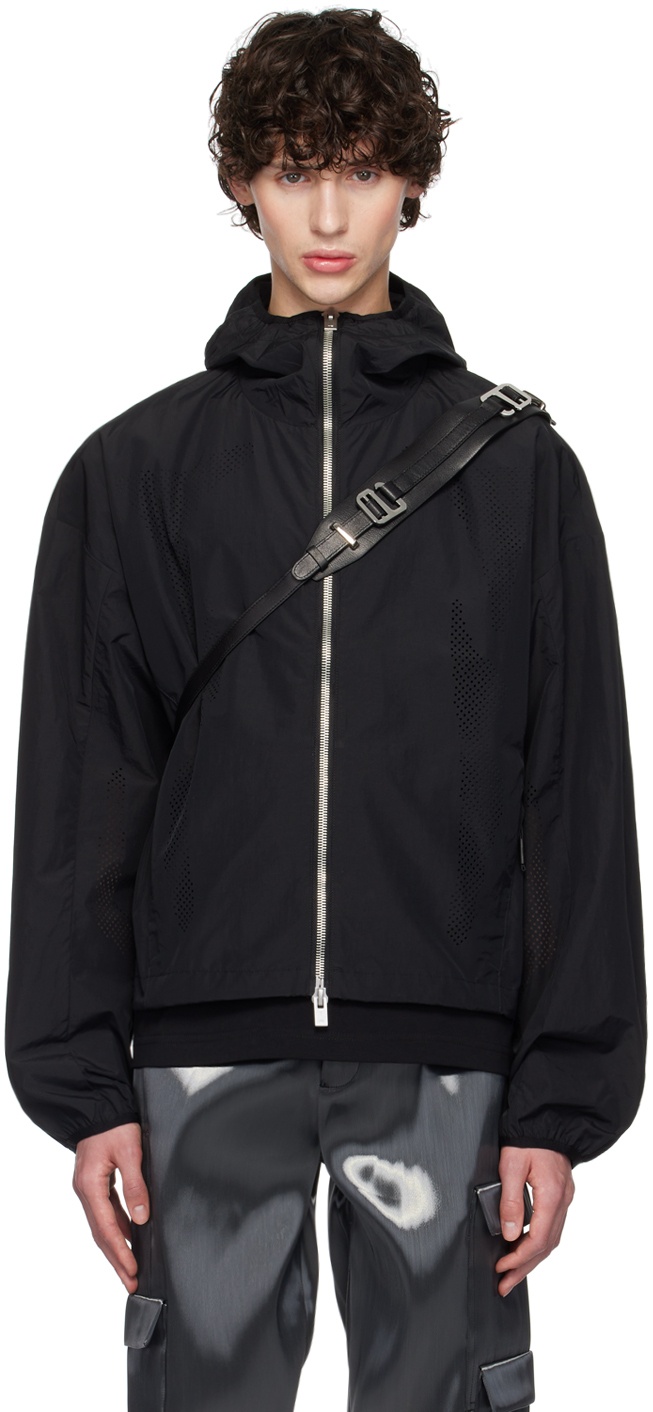 Black Windbreaker Jacket - 1