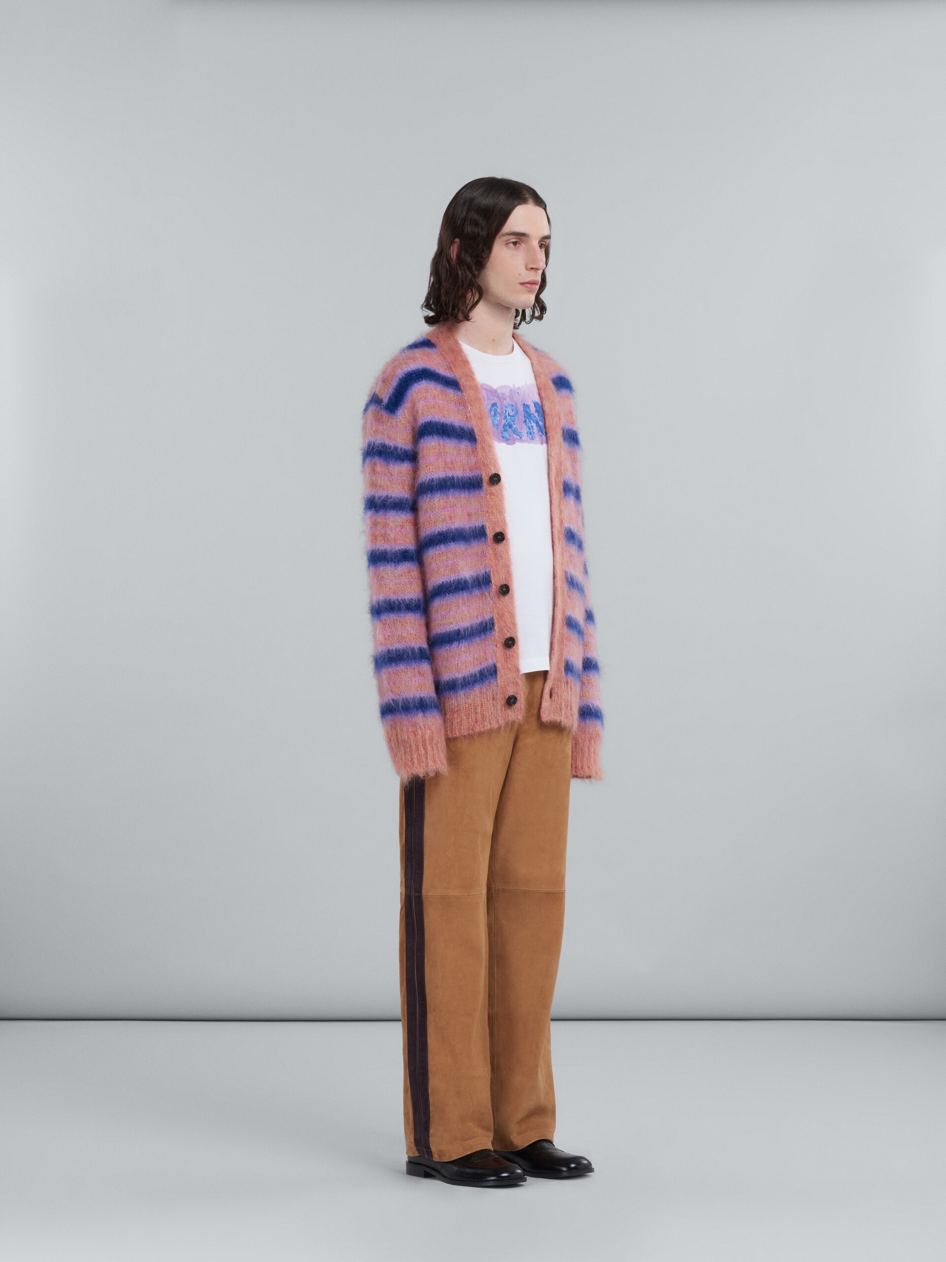 BROWN SUEDE TROUSERS WITH NAPPA BANDS - 5