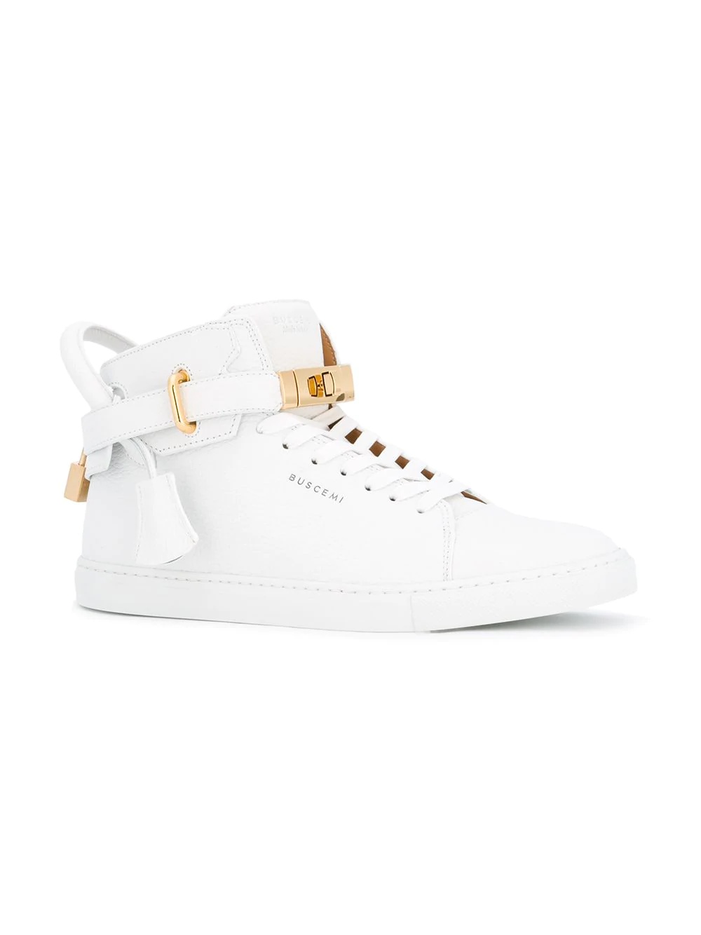 padlock leather mid-top sneakers - 2