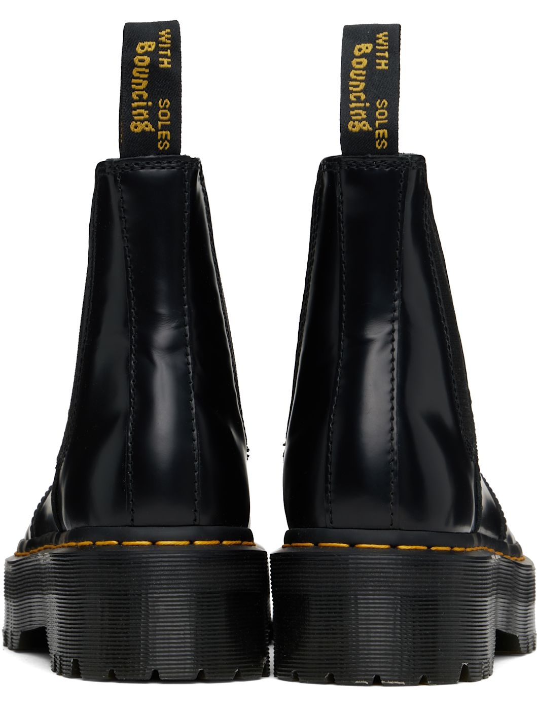 Black 2976 Polished Smooth Platform Chelsea Boots - 2