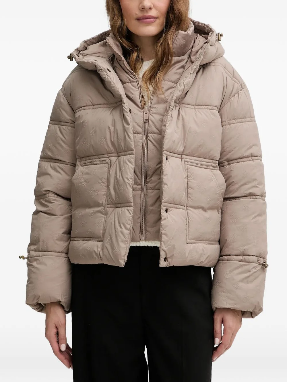 hooded quilted jacket - 1