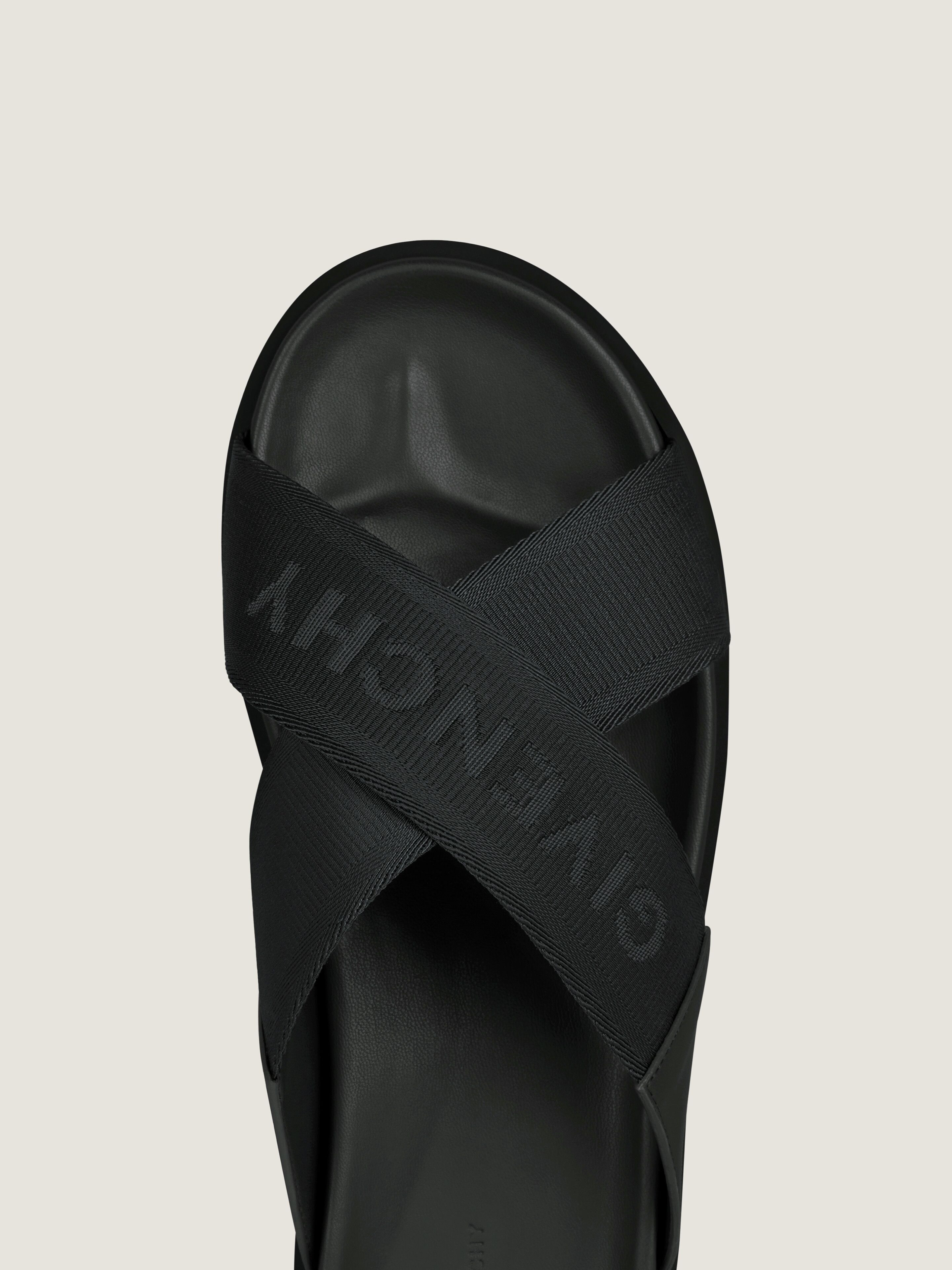 G PLAGE SANDALS WITH CROSSED STRAPS IN WEBBING - 4