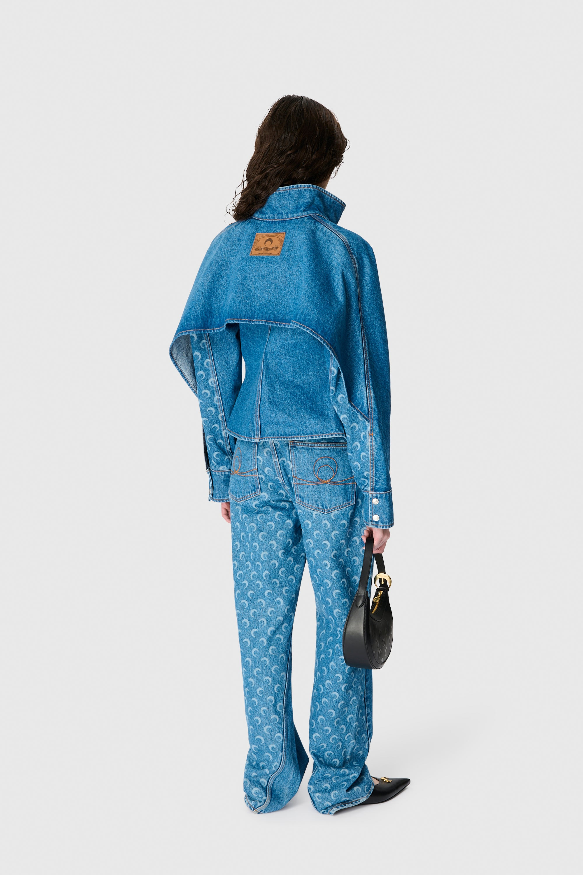Moon Laser Blue Wash Denim Baggy Jeans - 3
