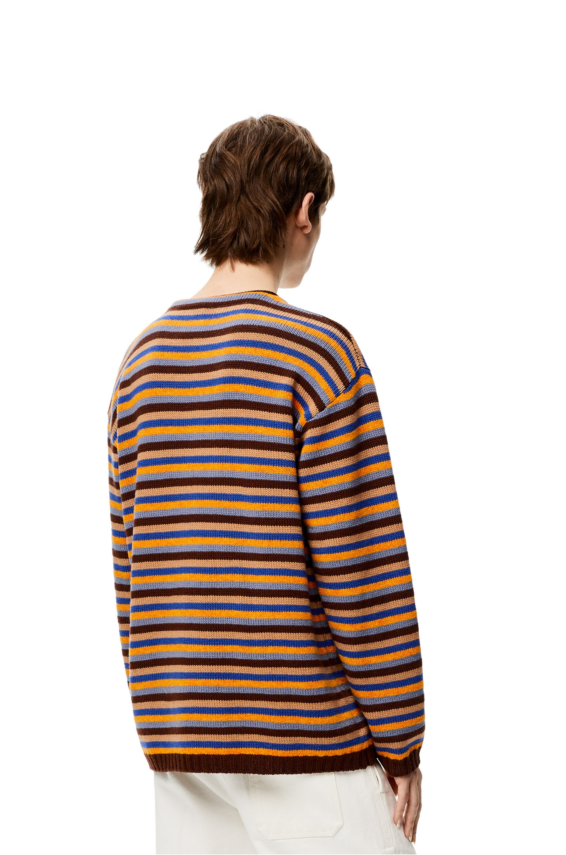 Stripe buttoned sweater in wool - 4