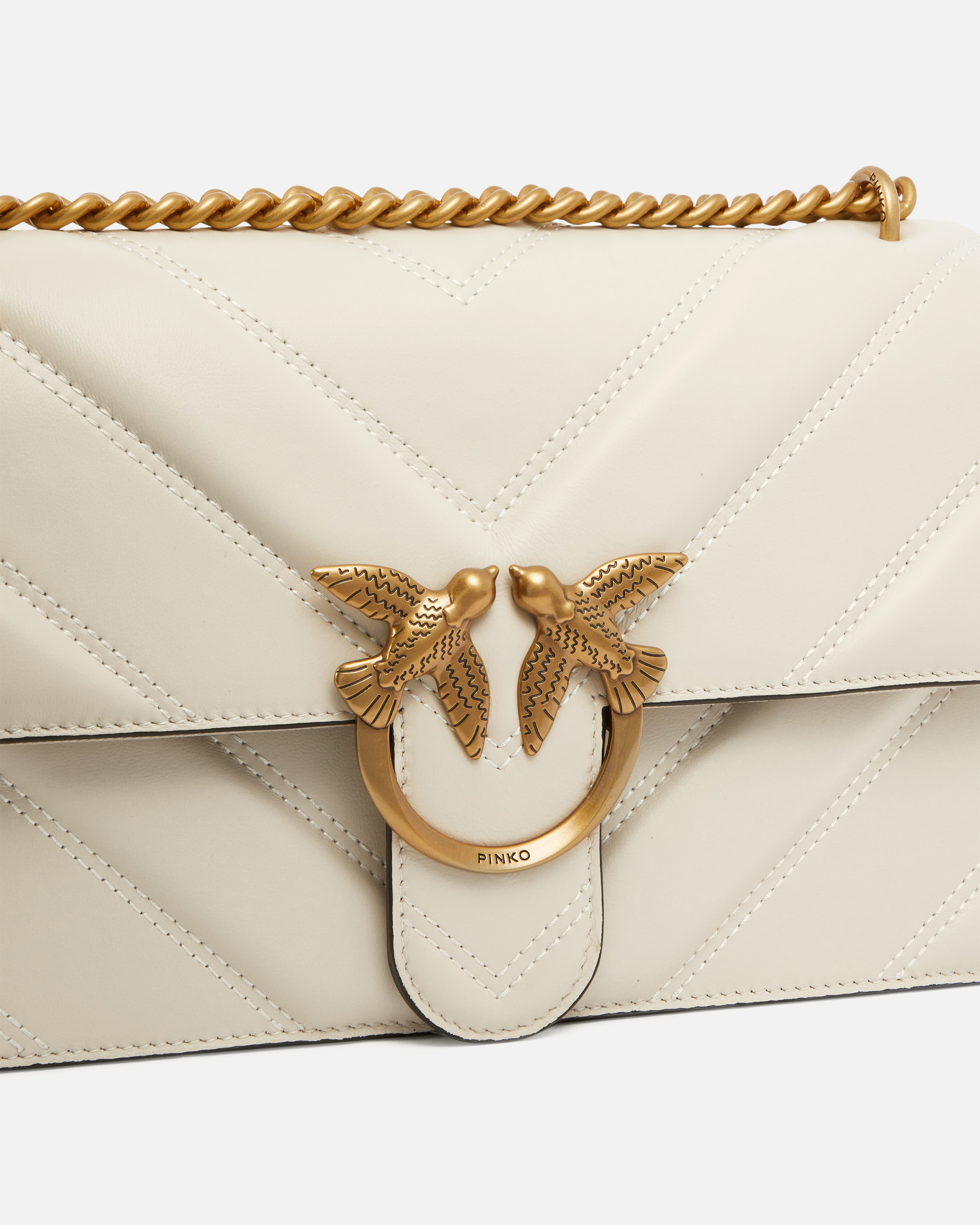 LOVE BAG ONE LIGHT MEDIUM HANDBAG IN CHEVRON NAPPA LEATHER - 3