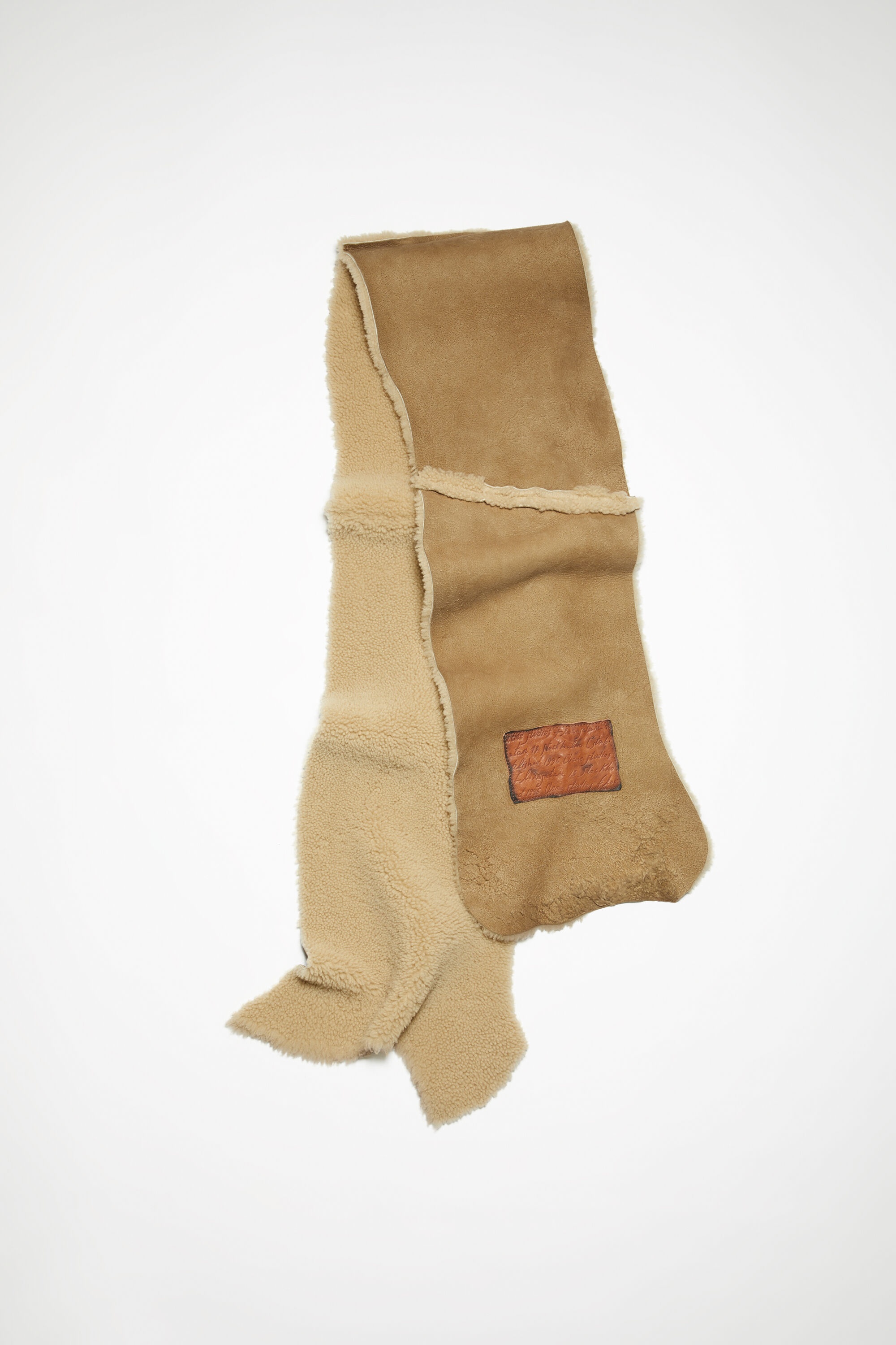 Shearling scarf - Camel Beige - 1