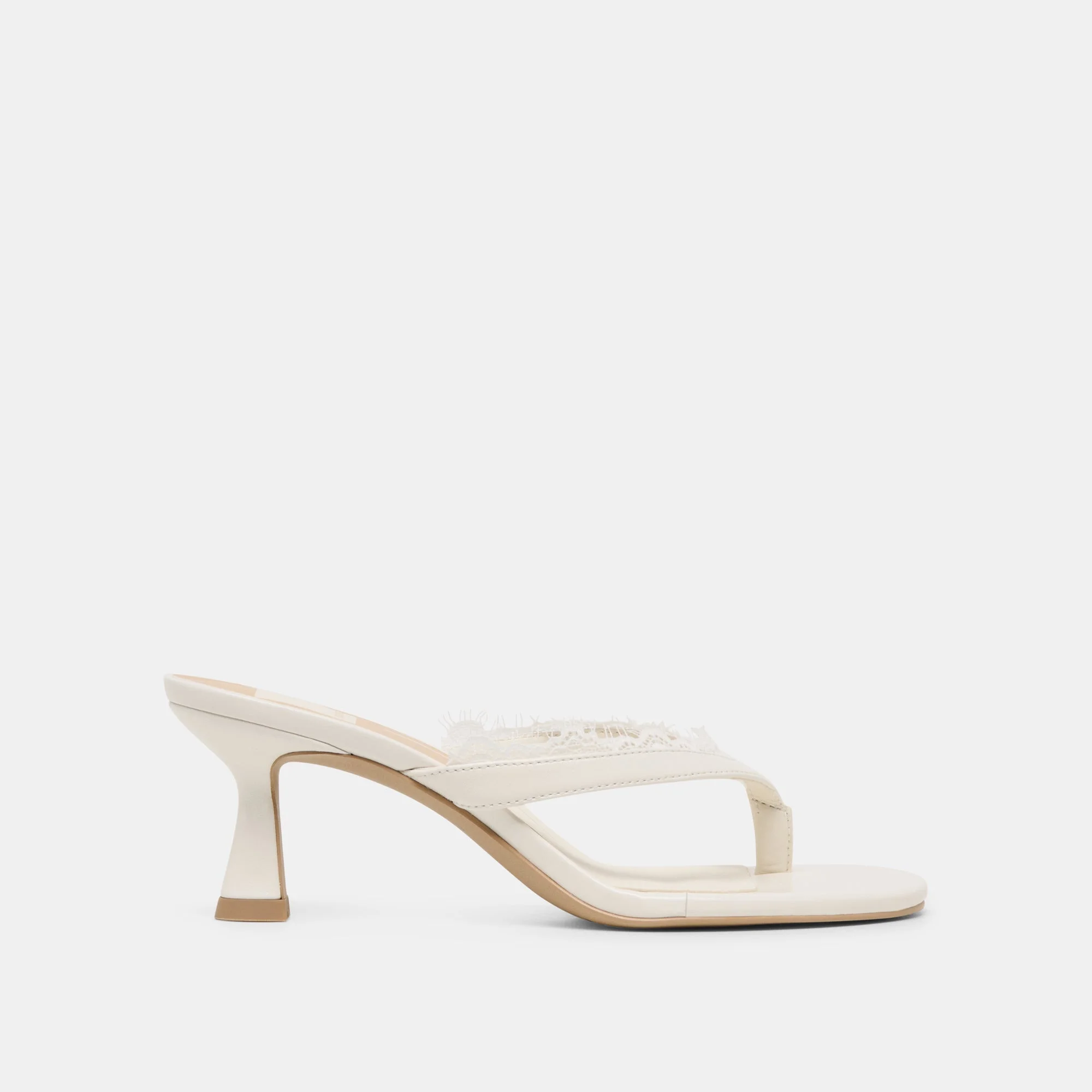 DAKSIE LACE HEELS TRUE WHITE LEATHER - 1