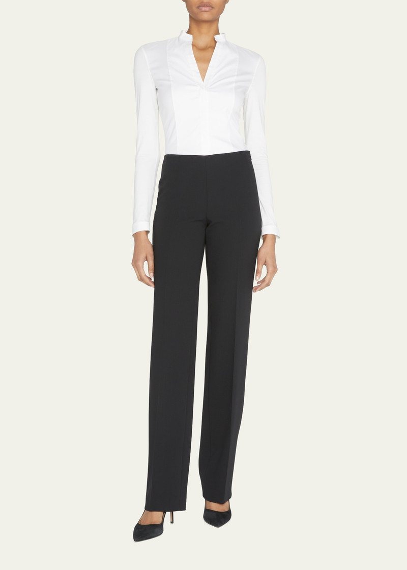AKRIS Carol Classic Flat-Front Pants outlook