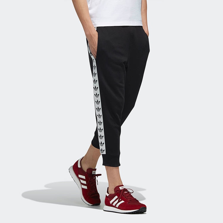 Men's adidas originals logo Sports Pants/Trousers/Joggers Black DX4228 - 4