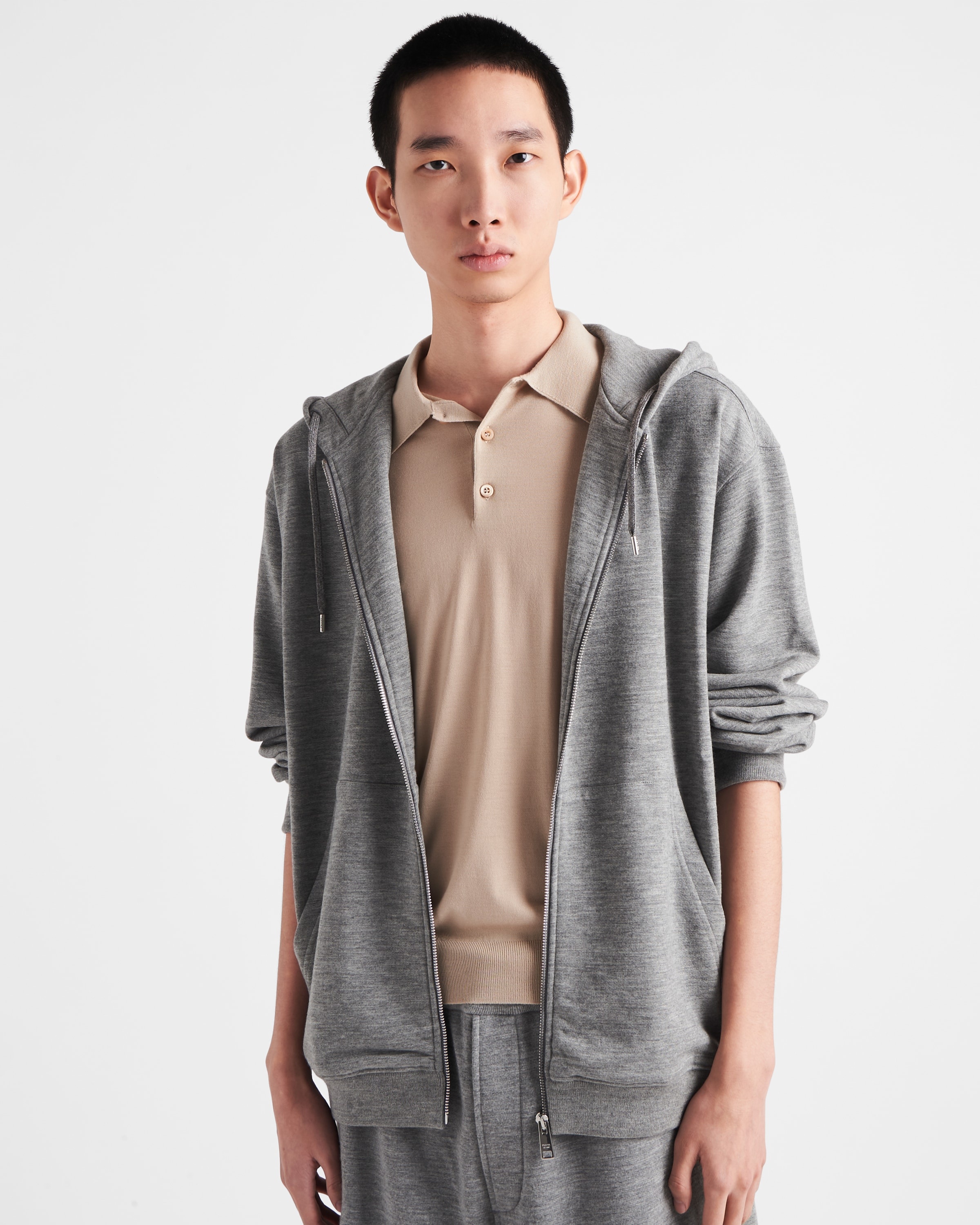 Cashmere blend cardigan hoodie - 6