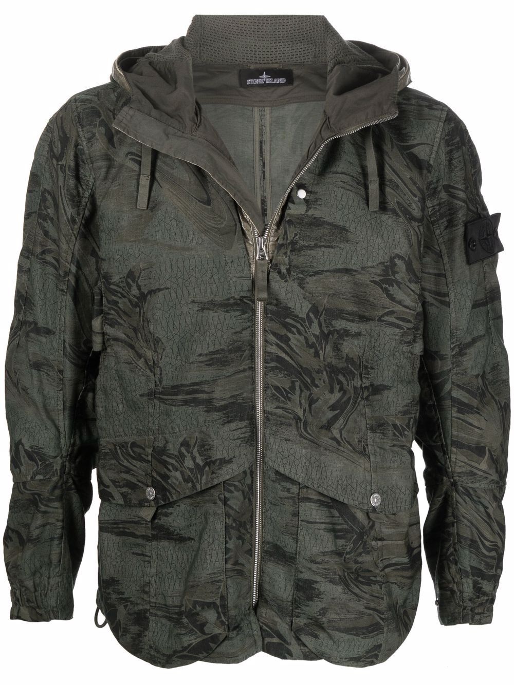 camouflage-print hooded jacket - 1