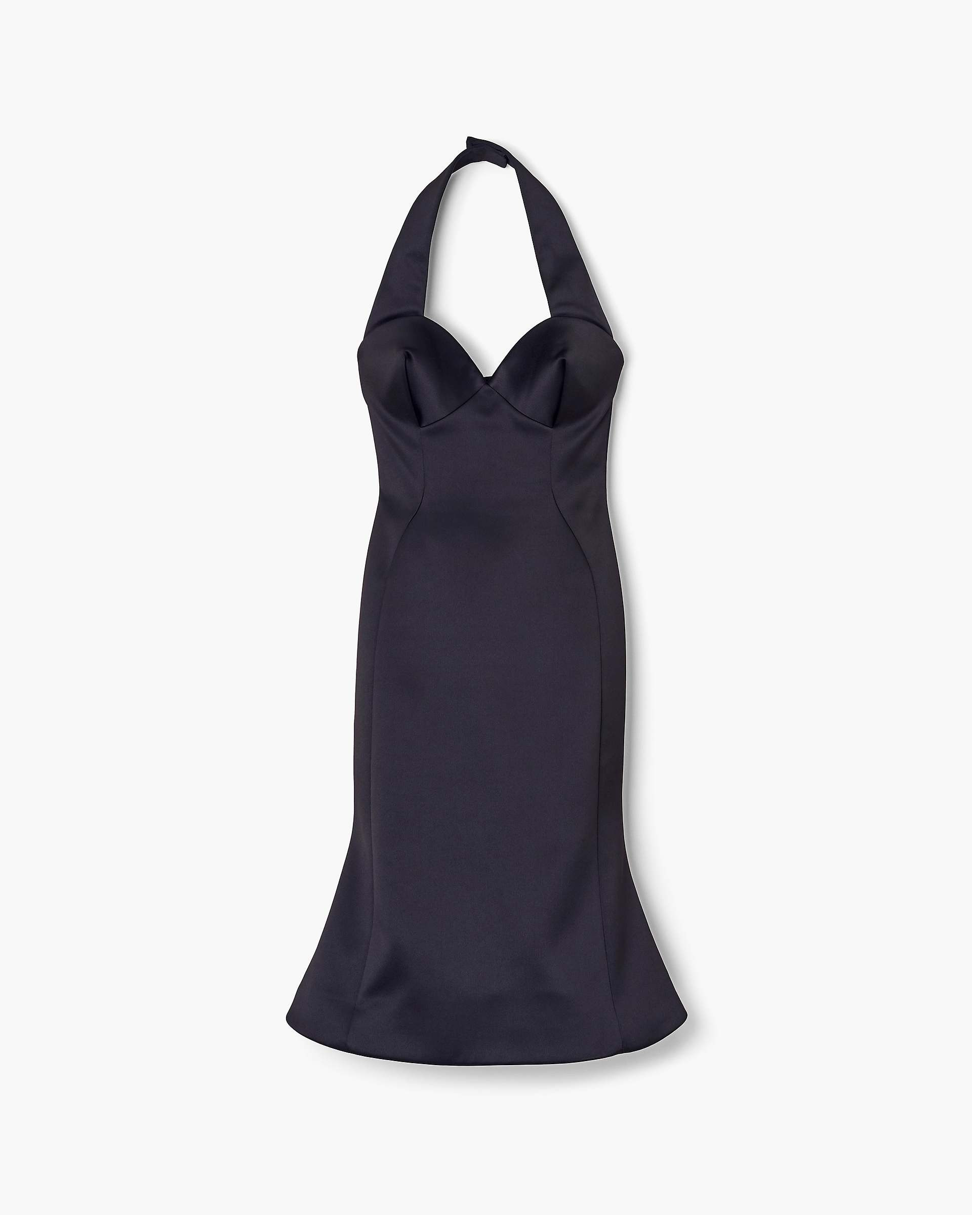 SCULPTED SATIN HALTER DRESS - 2