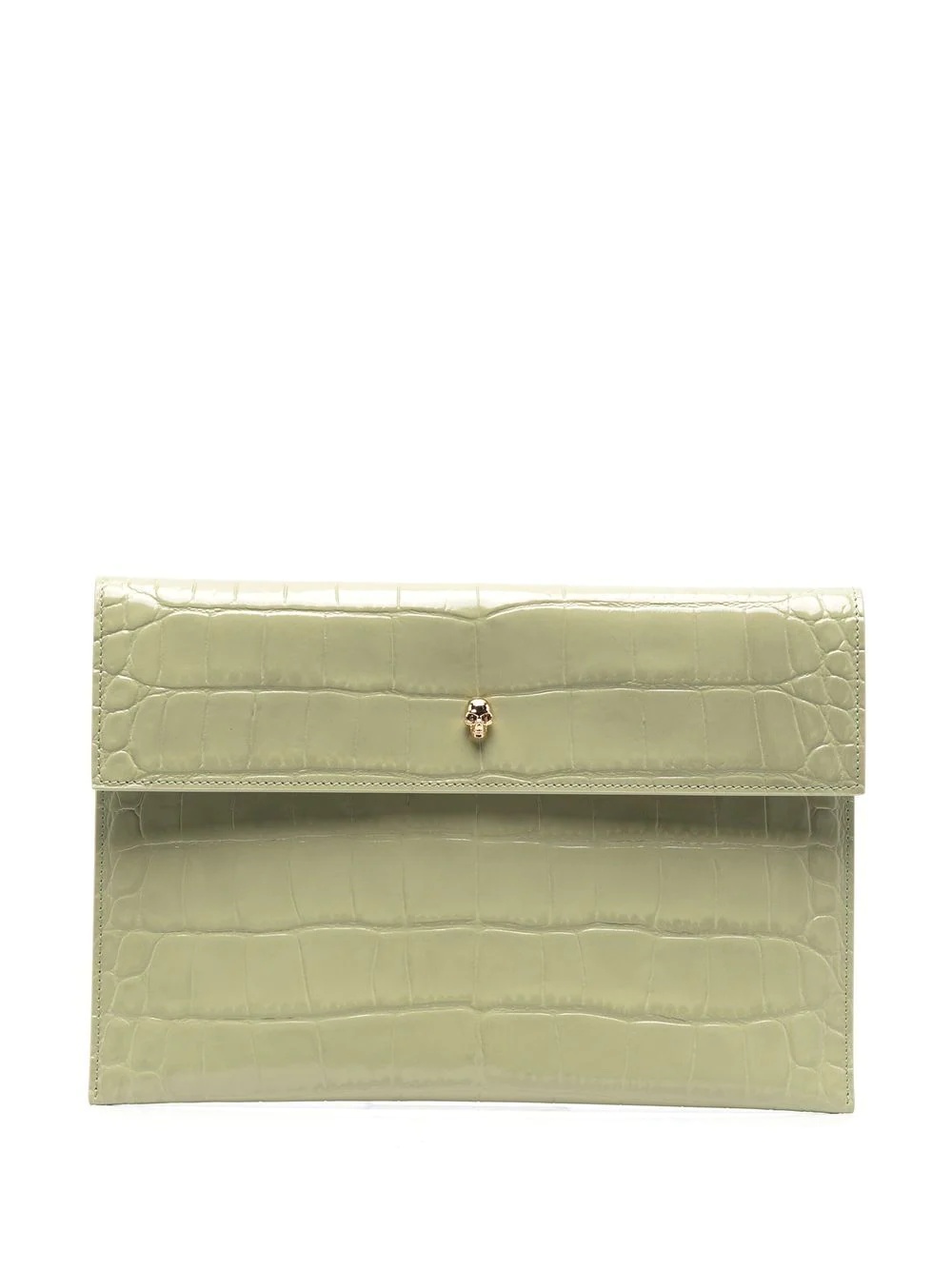 crocodile-effect clutch bag - 1