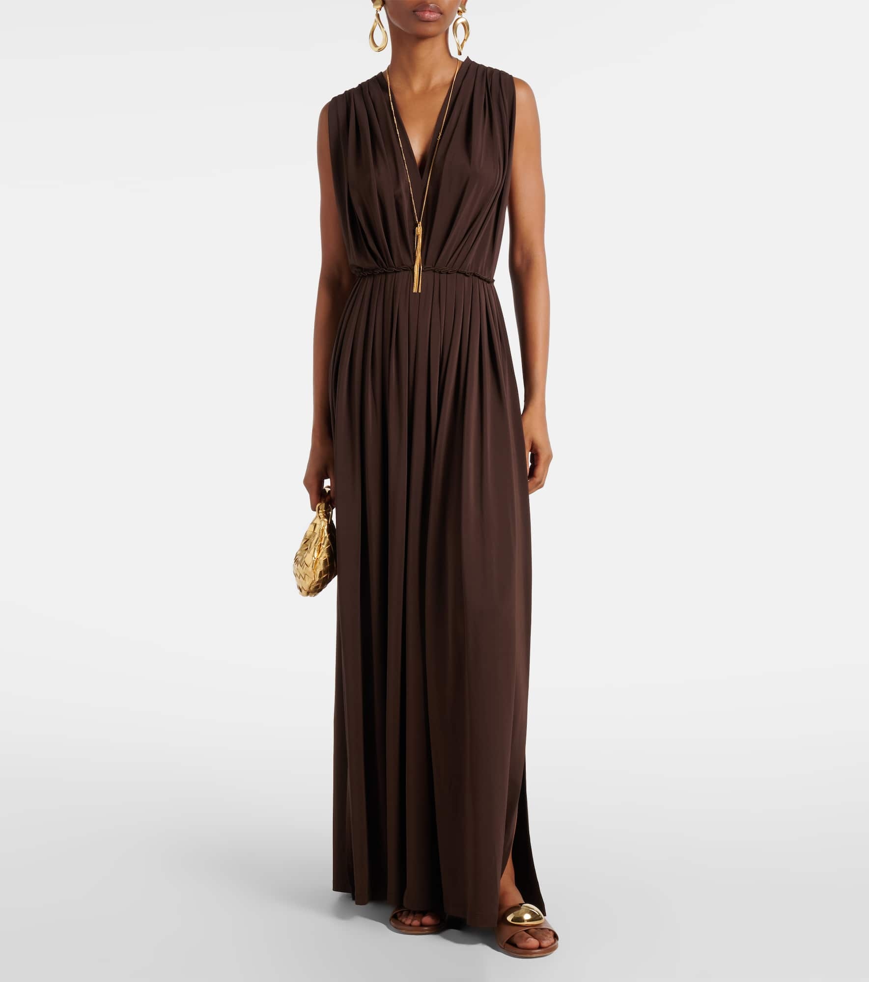 Pleated gathered maxi dress - 2