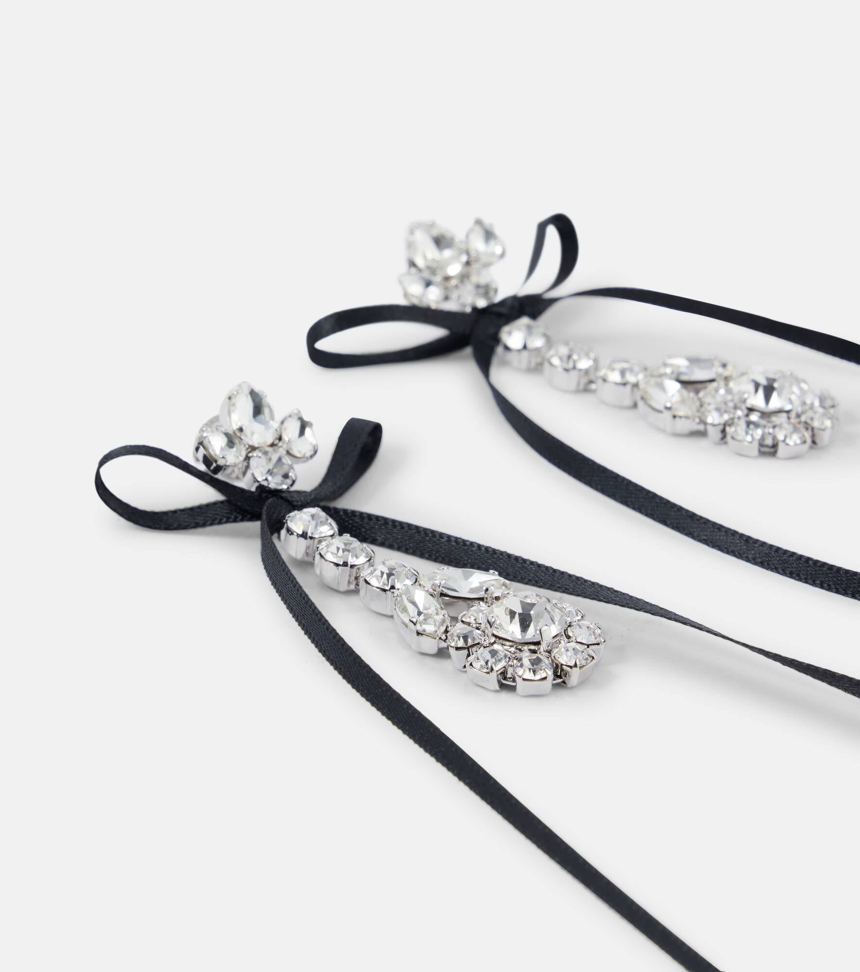 Bow-detail embellished drop earrings - 4