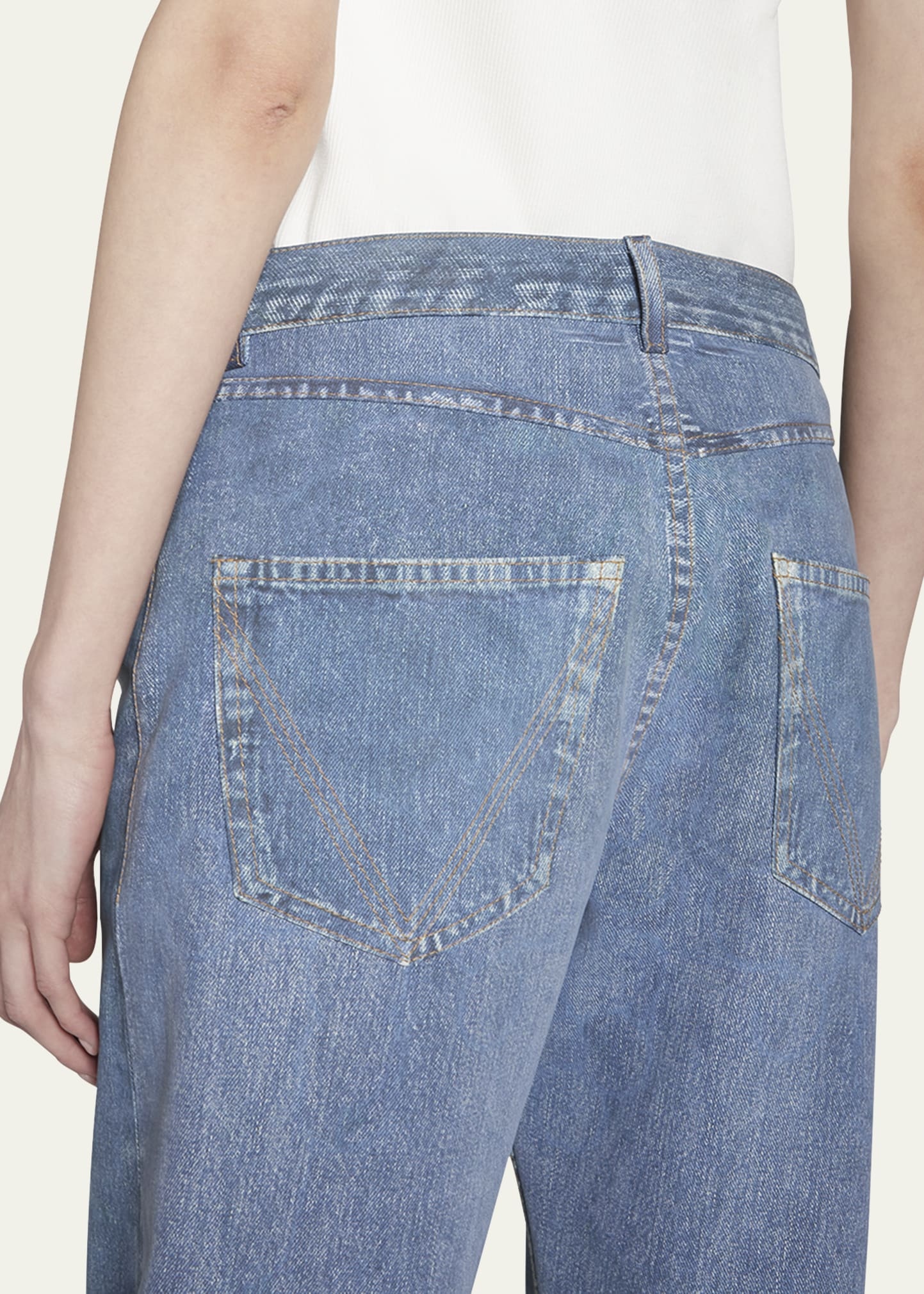 Denim Printed Nubuck Pants - 5