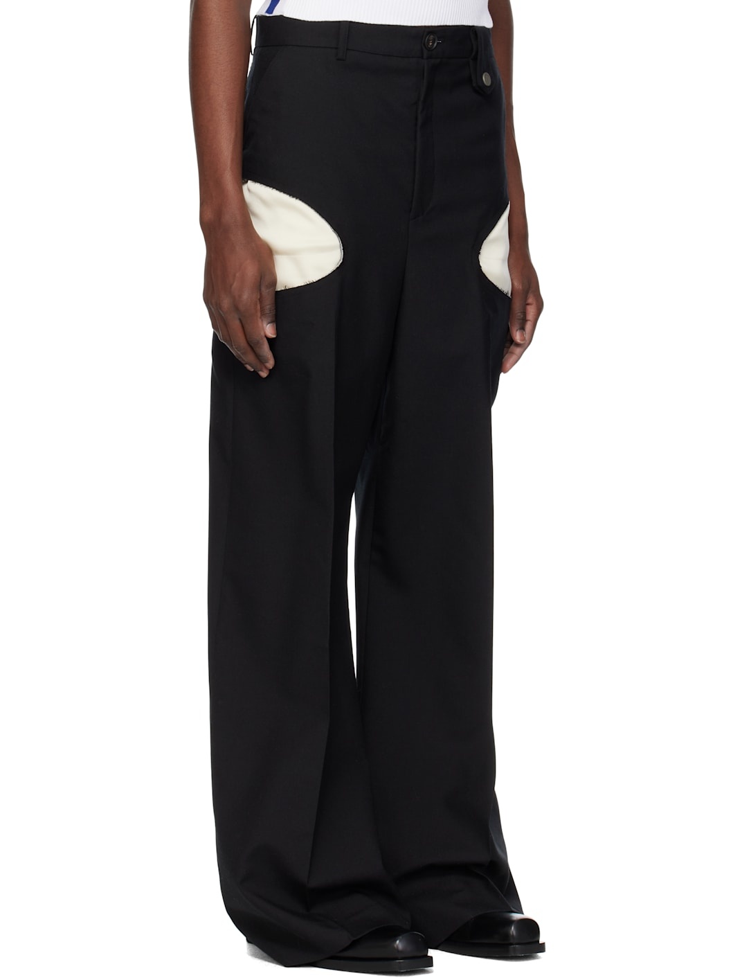 Black Openwork Trousers - 2