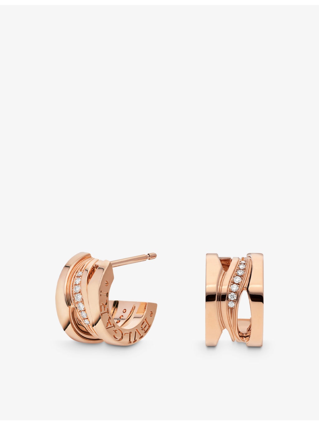 B.zero1 XXth Anniversary 18ct rose-gold and diamond earrings - 1
