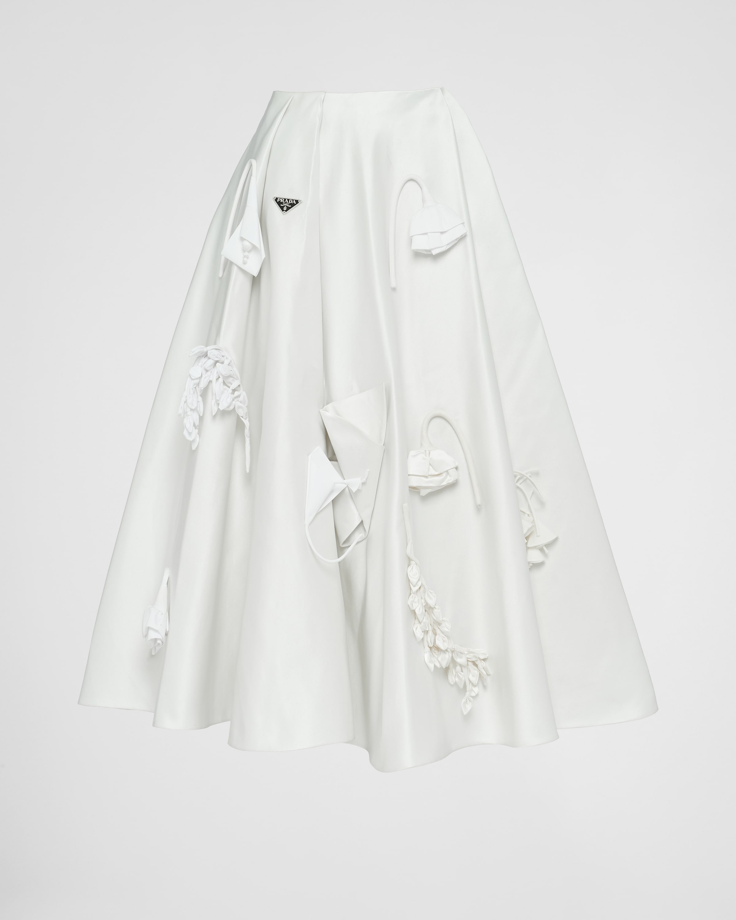 Embroidered satin midi-skirt - 1