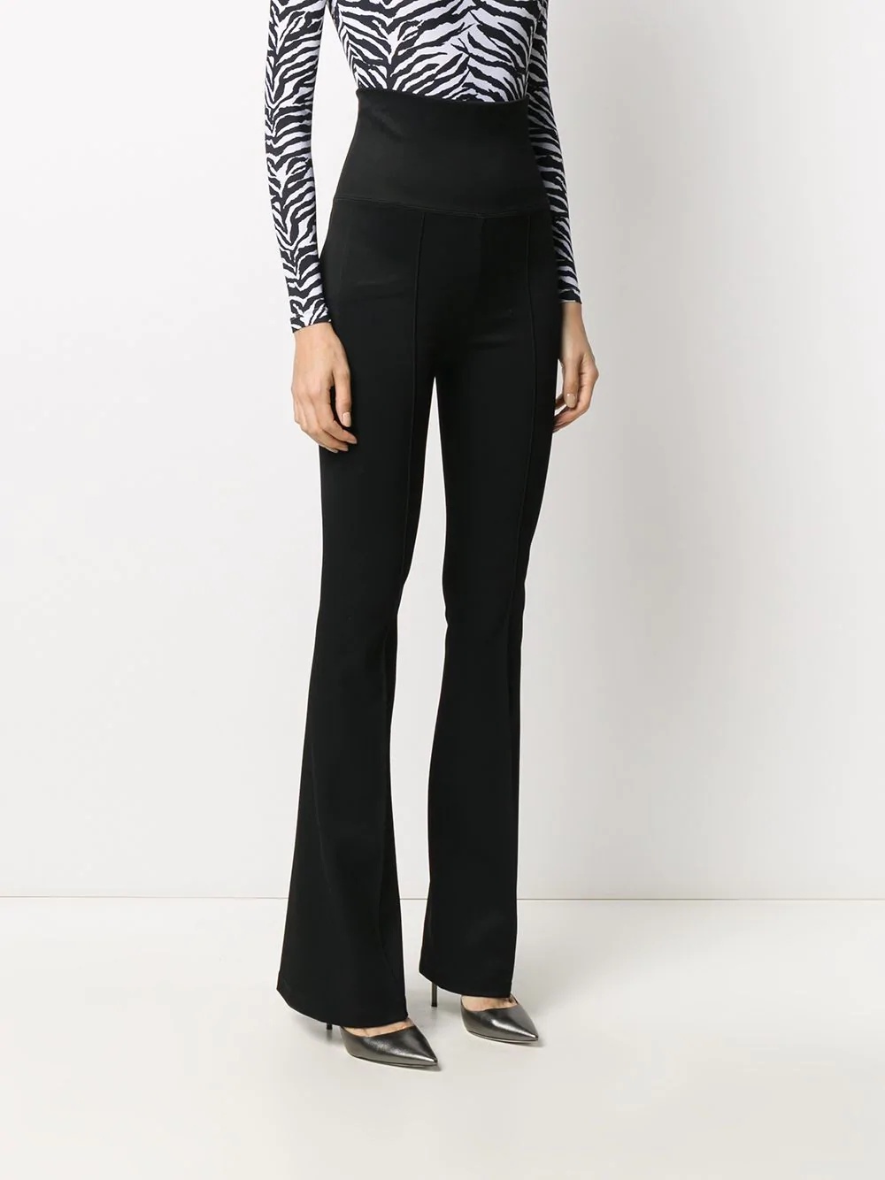 high-waist flared trousers - 3