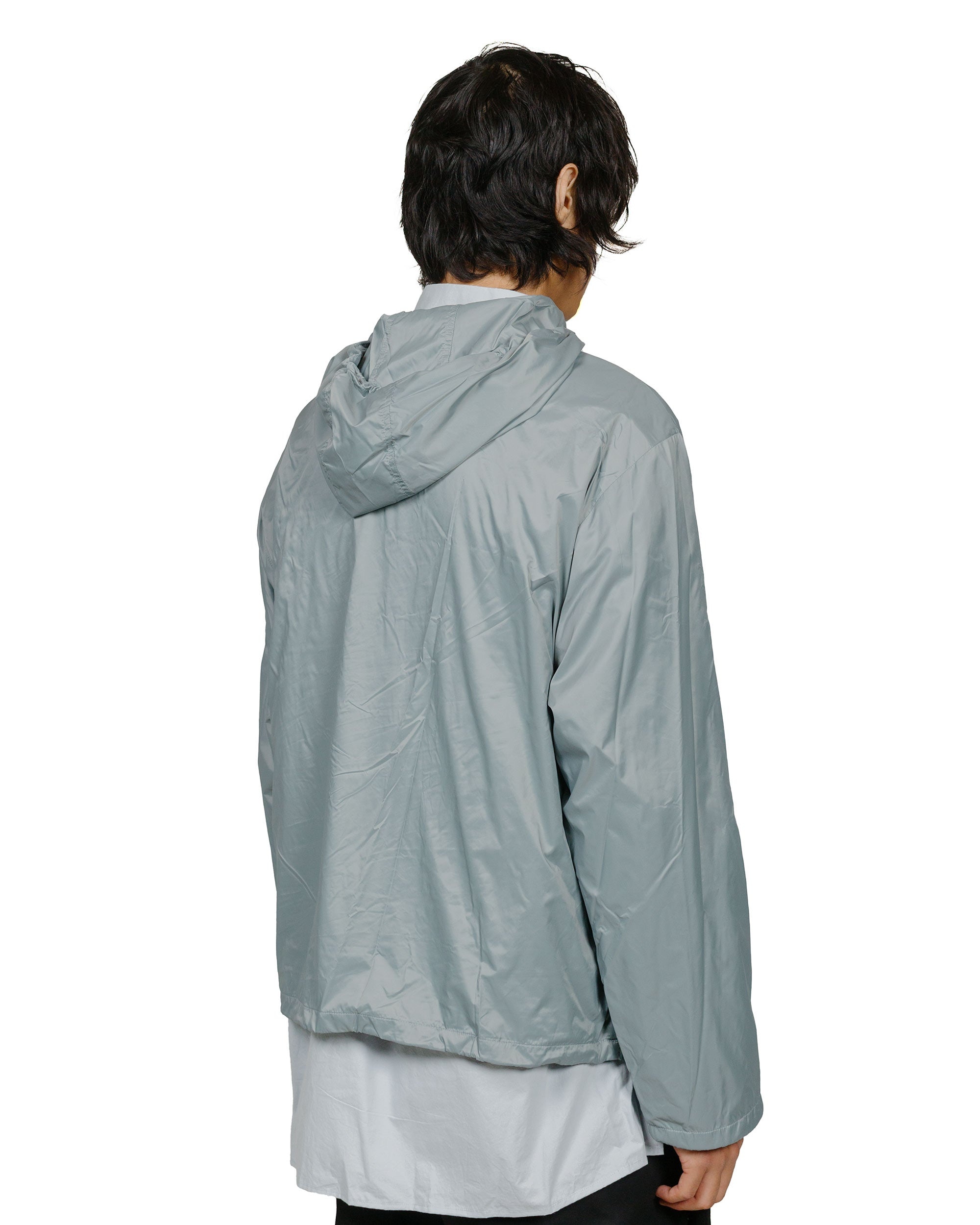 Glossy Nylon Half Zip-Up Jumper Blue Grey - 3