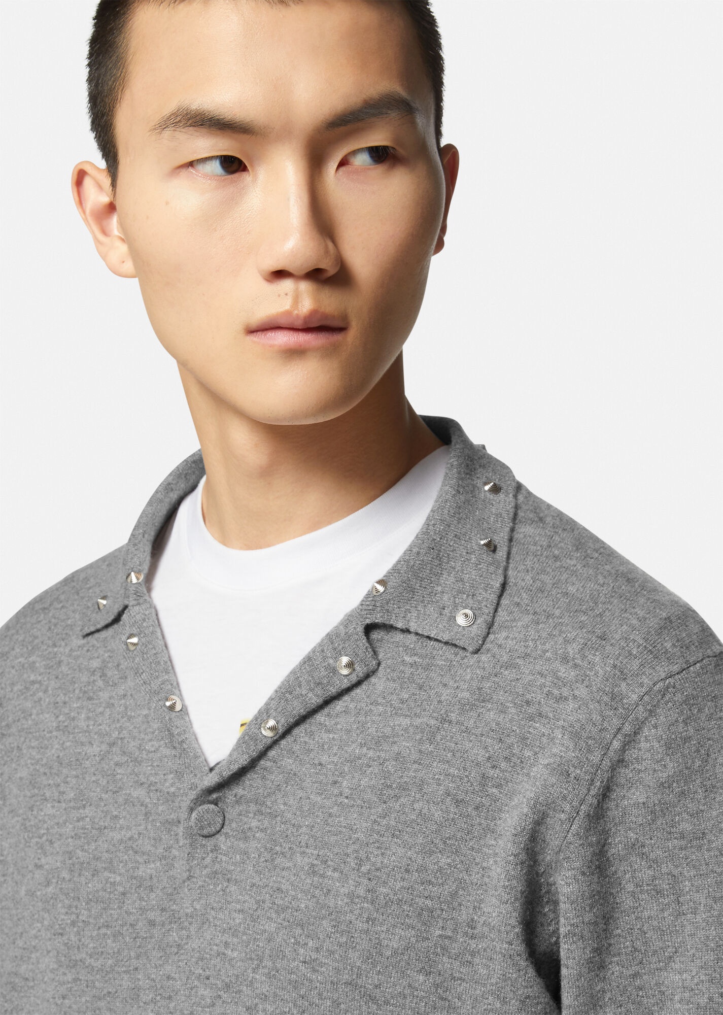 Studded Cashmere Polo Sweater - 5