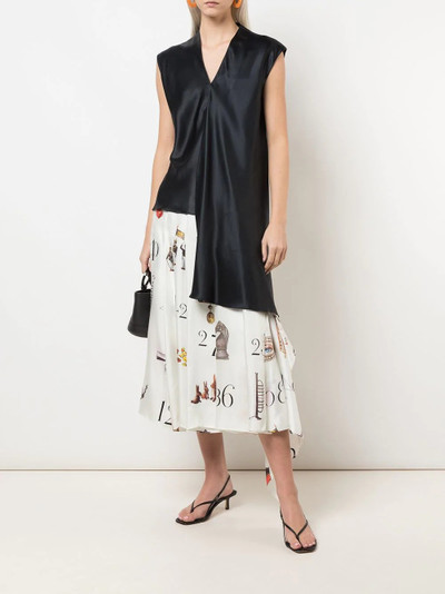 Monse printed numbers pleated midi skirt outlook